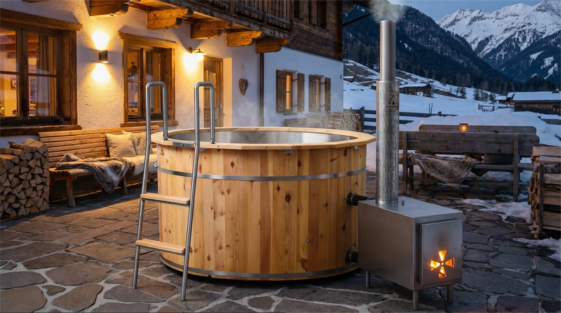 FEUERWASSER 6-Person Wood-Fired Hot Tub & Accessories