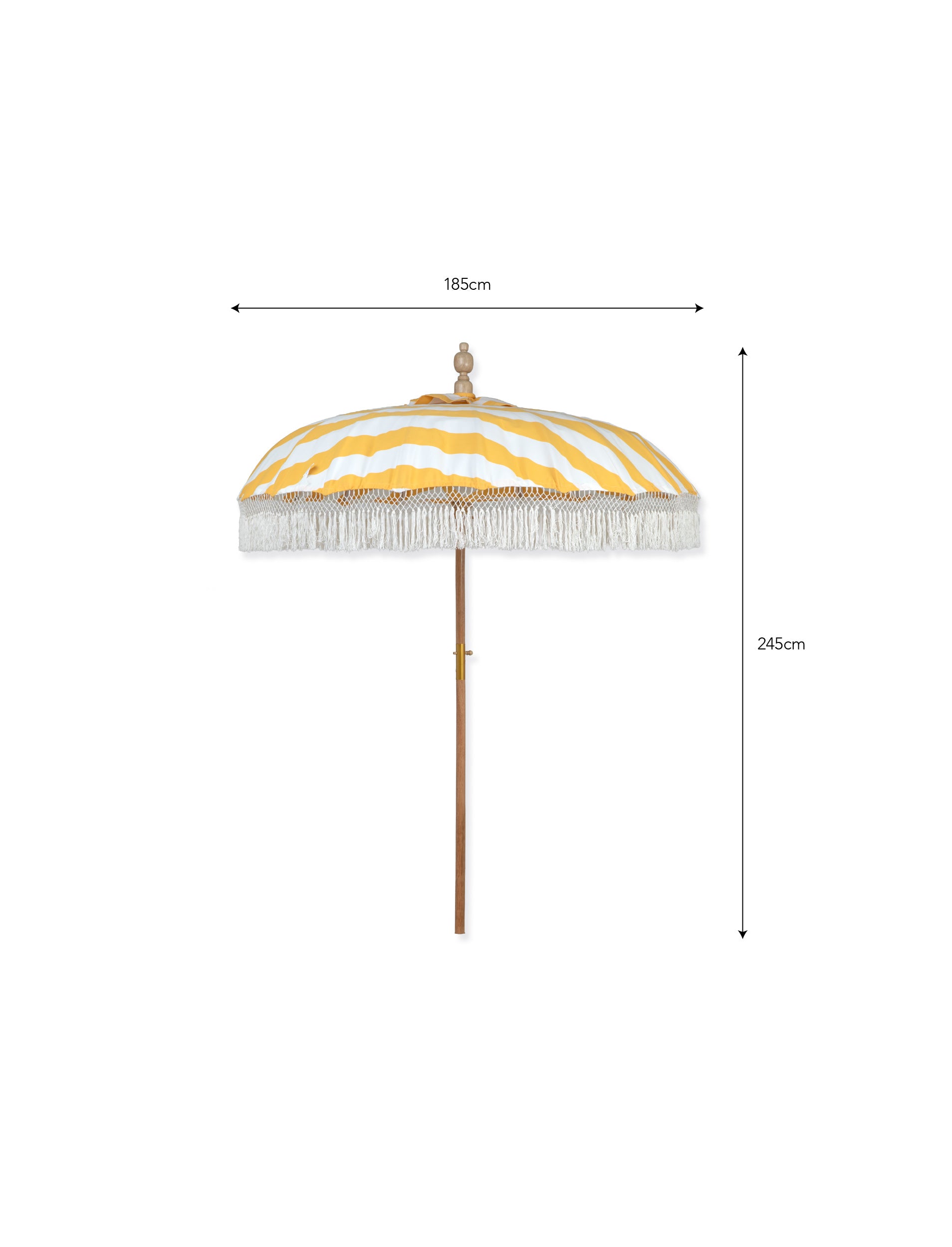 Summerleaze Stripe Parasol – Teak & Yellow