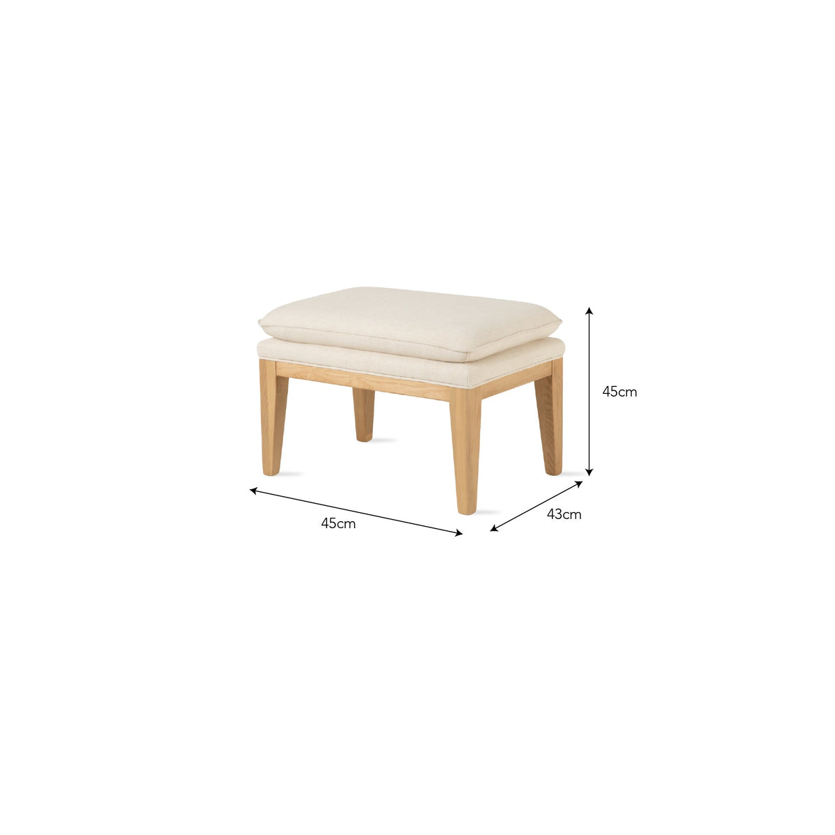 Farmoor Footstool – Ash Wood, Natural