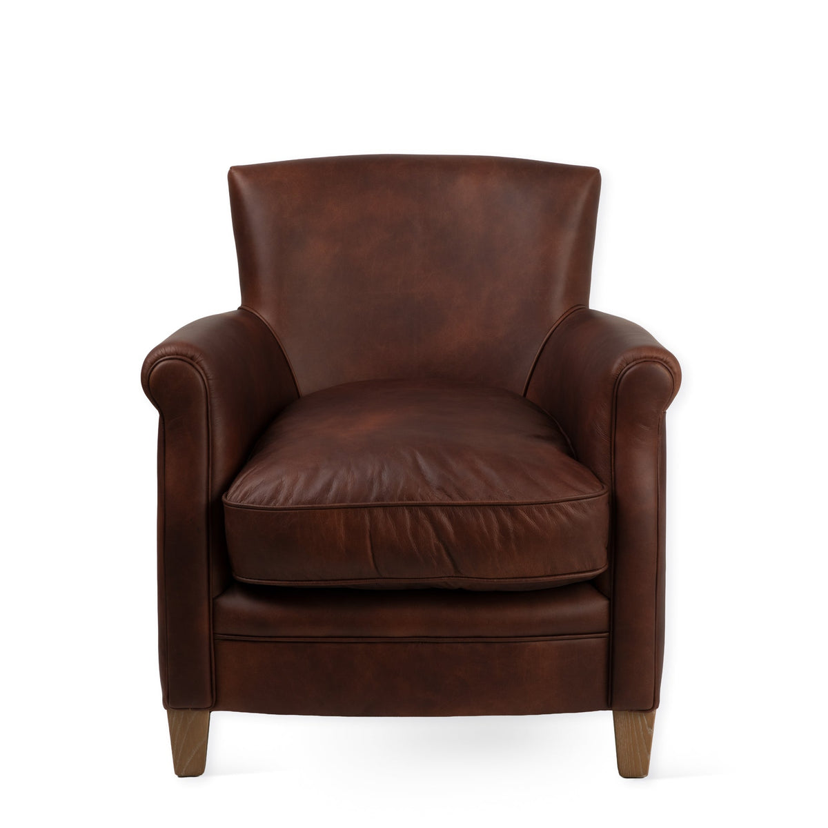 Edgehill Leather Armchair – Ash Wood, Brown