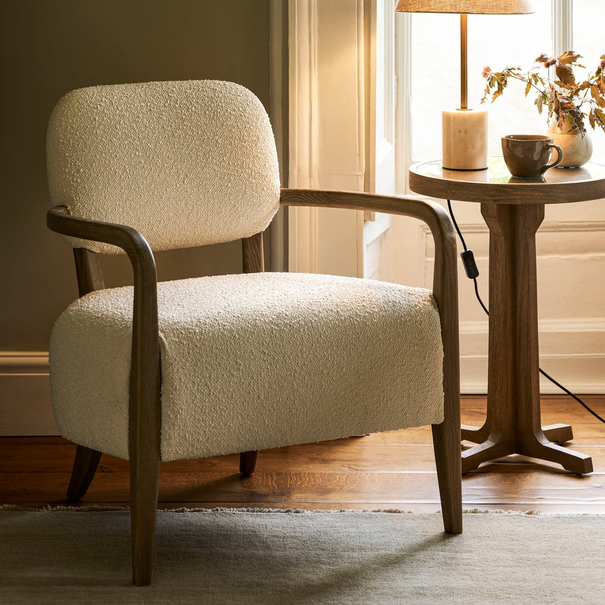 Cherhill Armchair – Ash Wood, White