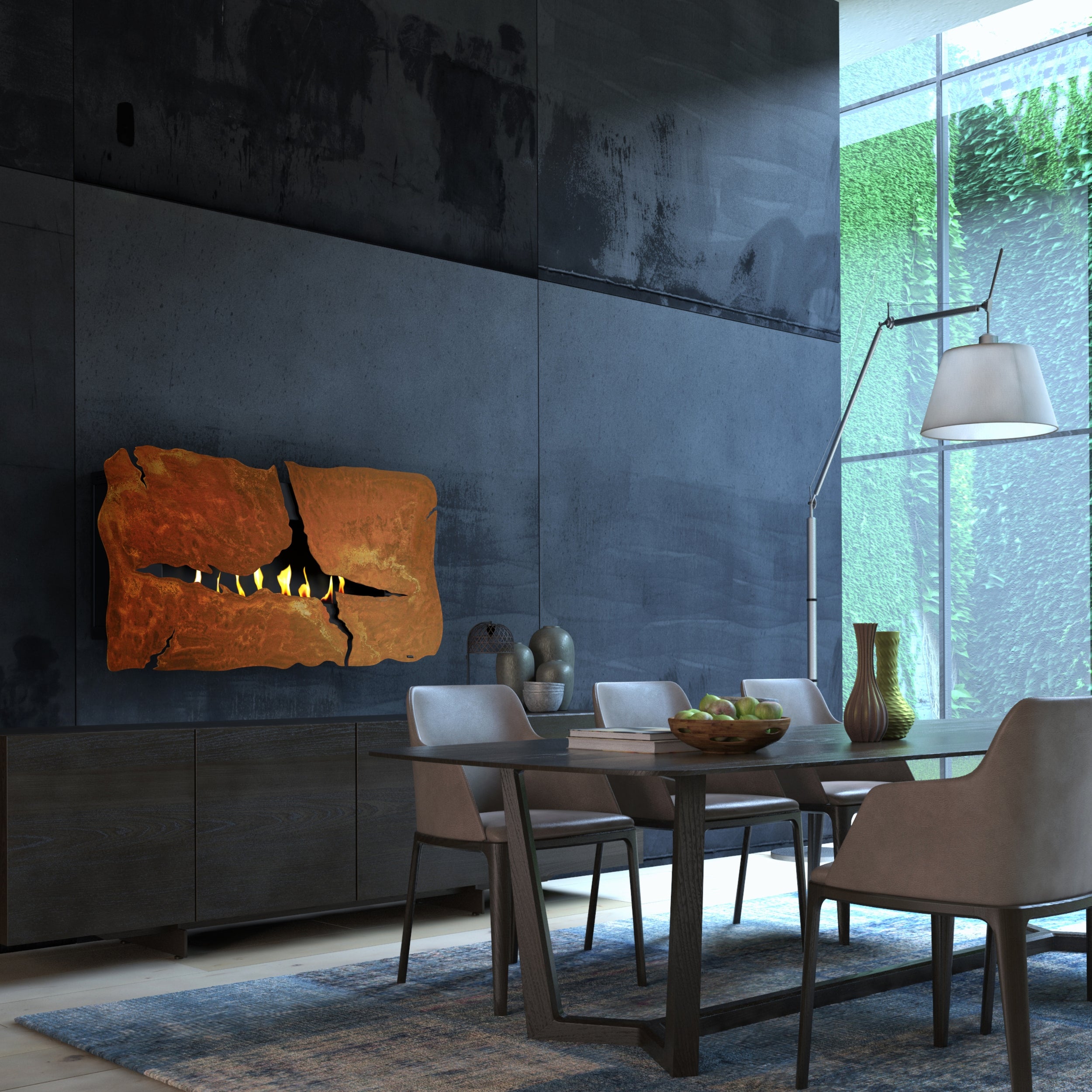 GlammFire Apollo IV Wall-Mounted Bioethanol Fireplace