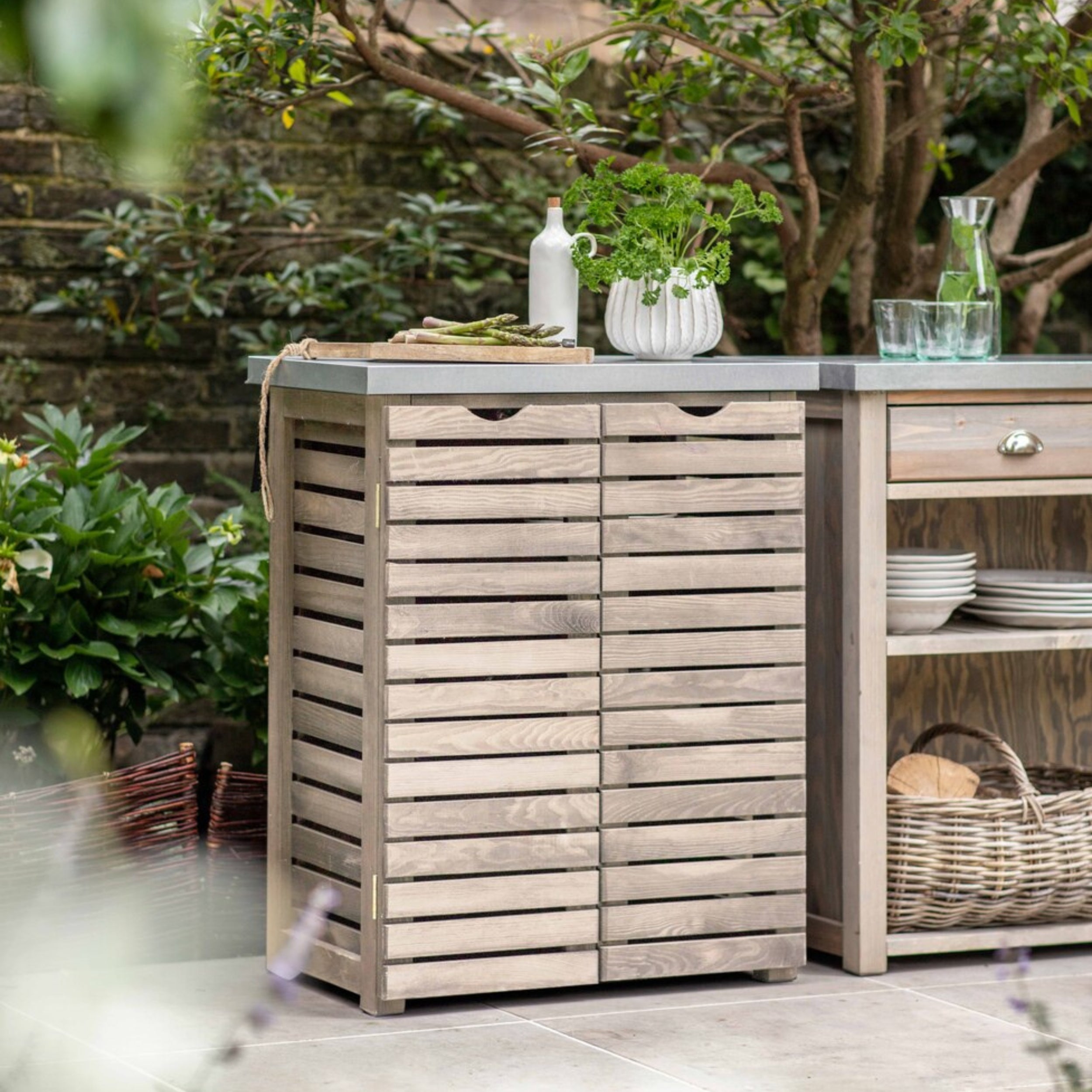 Aldsworth Slatted Storage Unit – Spruce & Galvanised Steel