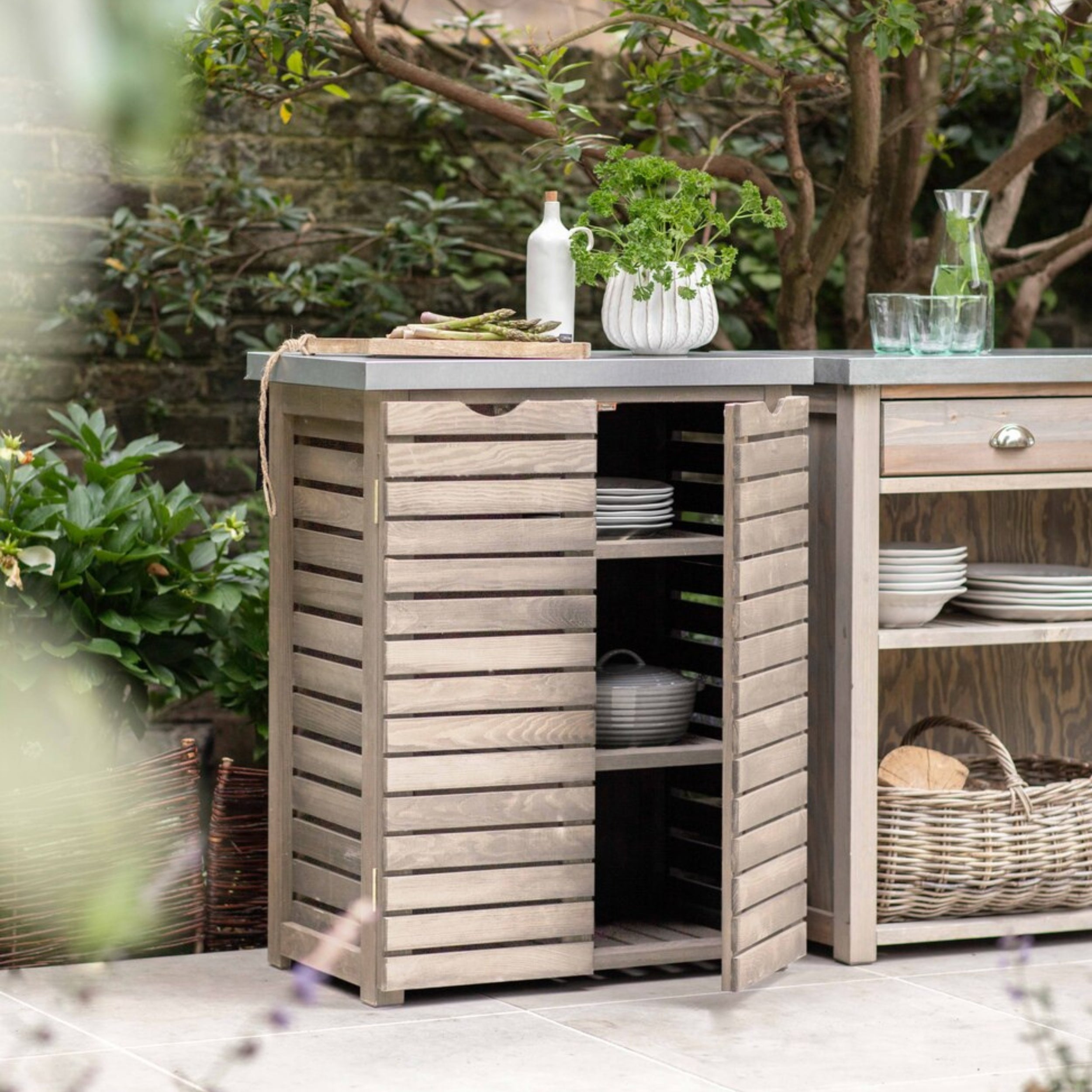 Aldsworth Slatted Storage Unit – Spruce & Galvanised Steel