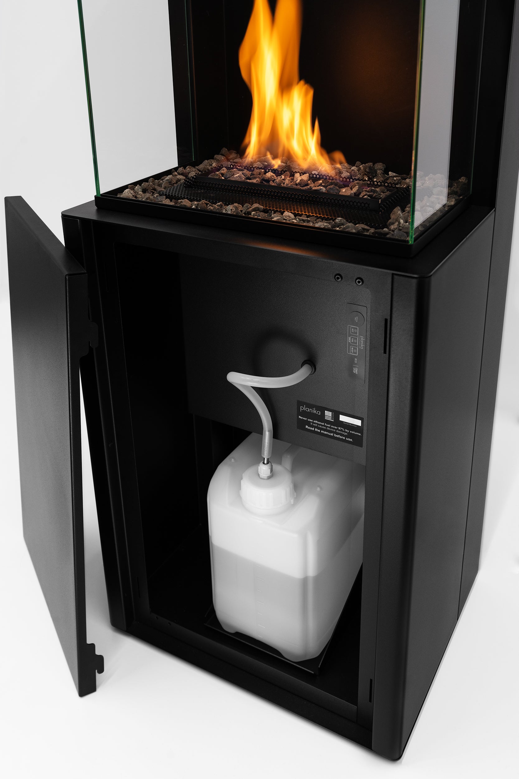 Planika Arcticon Black – Automatic Ethanol Fireplace with BEV Technology®