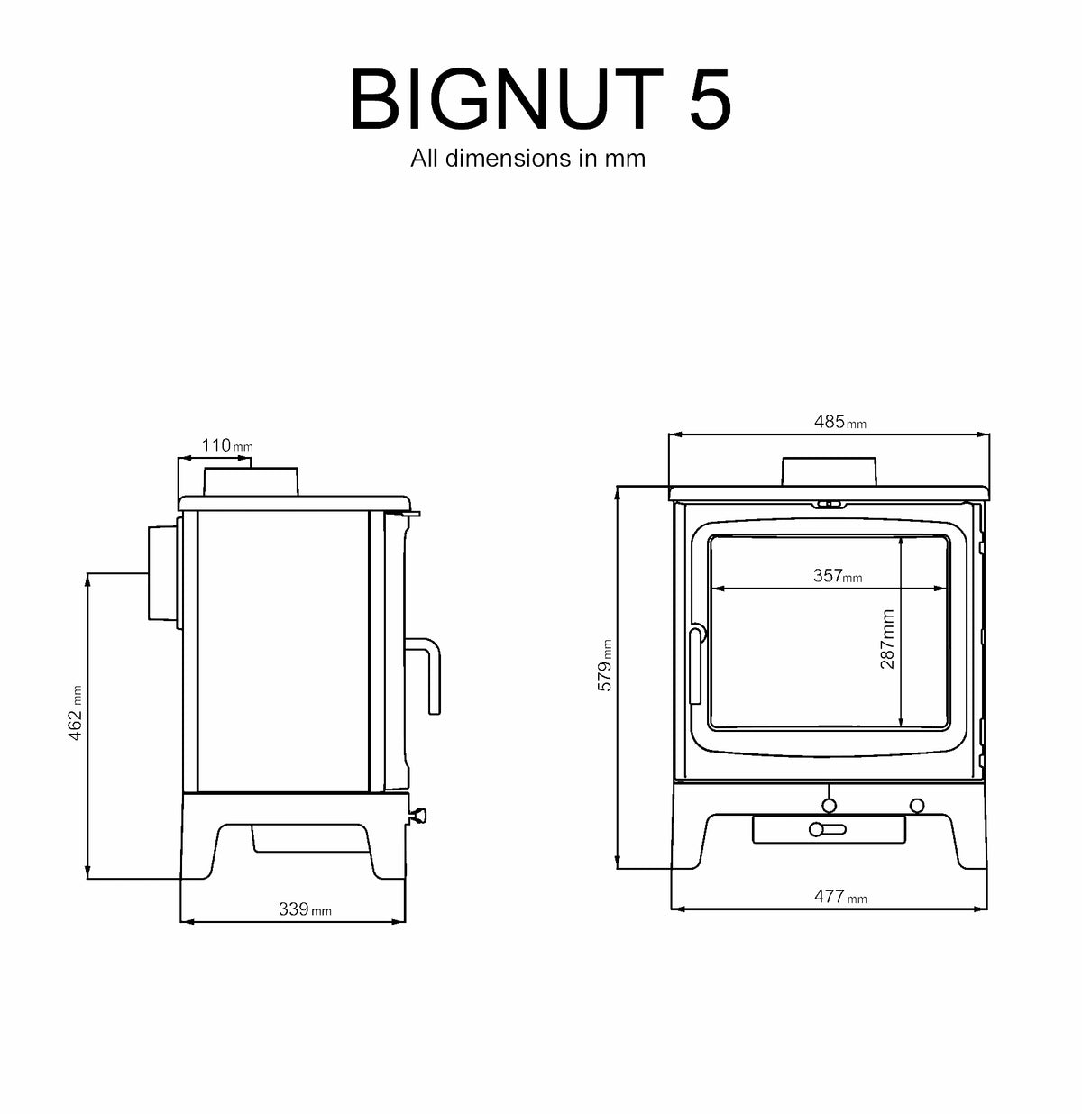 Saltfire Bignut 5 Stove in Metallic Black