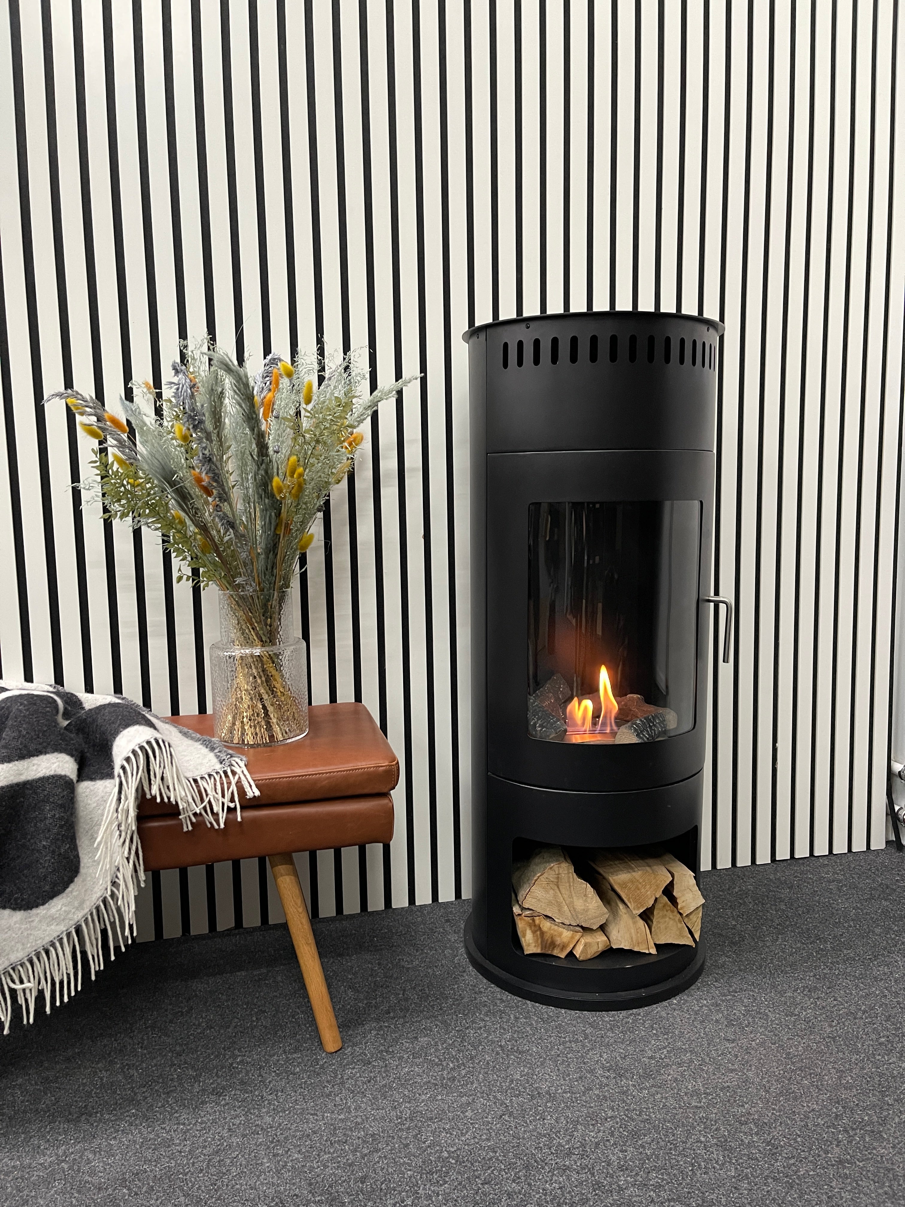 ScandiFlames Washington – Freestanding Bioethanol Stove Fireplace (Black)