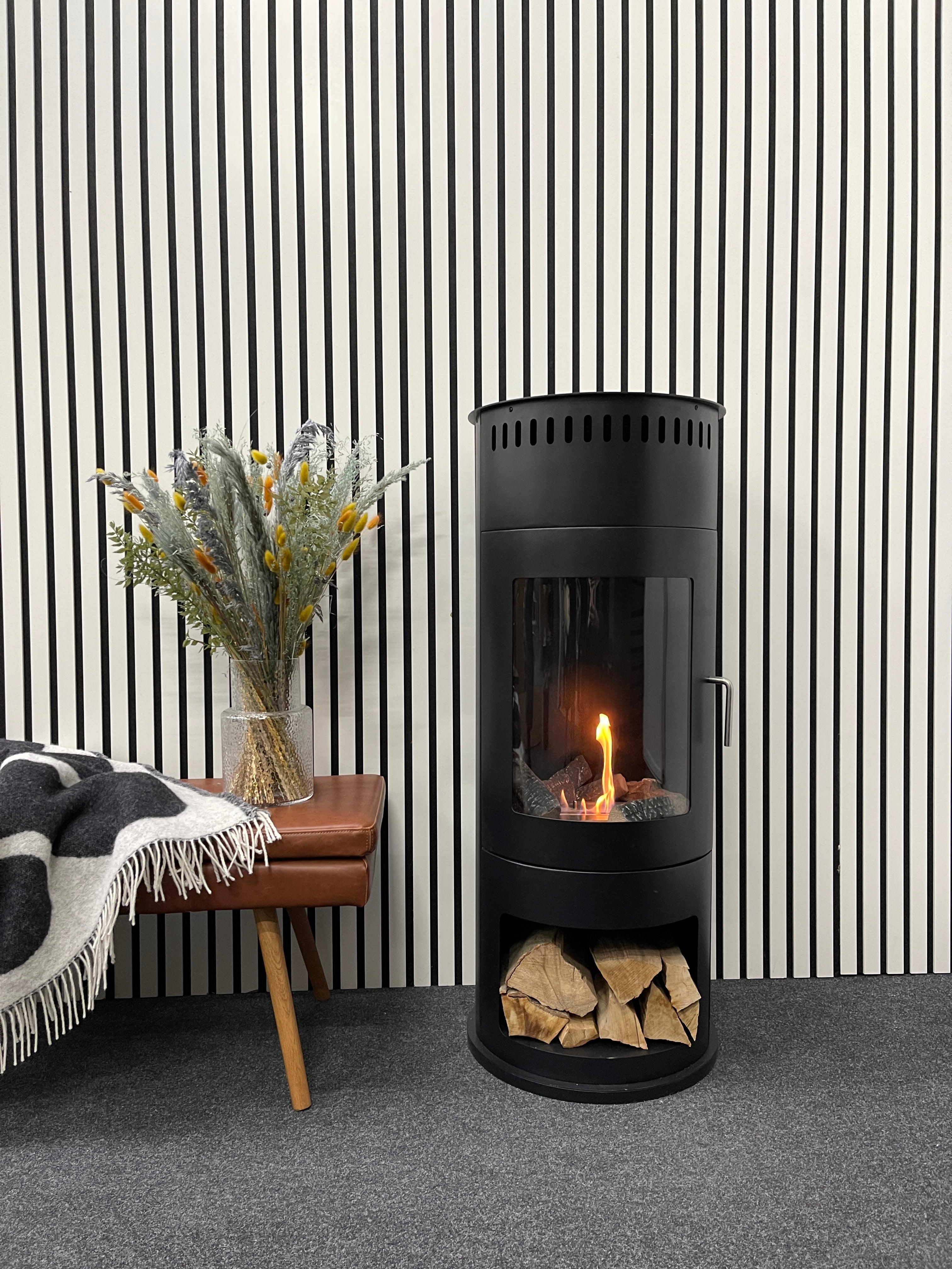 ScandiFlames Washington – Freestanding Bioethanol Stove Fireplace (Black)