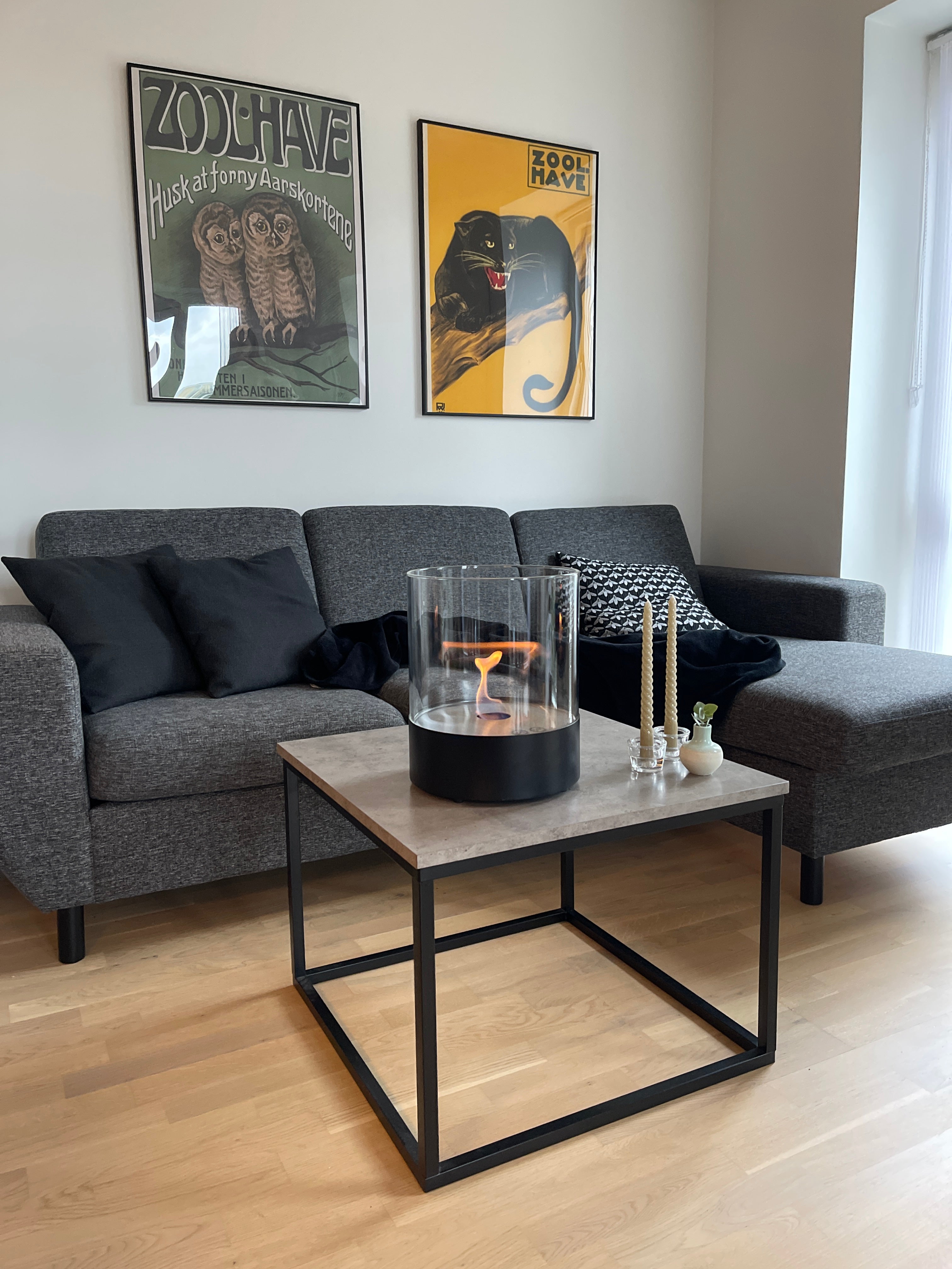 ScandiFlames Southwark – Round Tabletop Bioethanol Fireplace (Black)