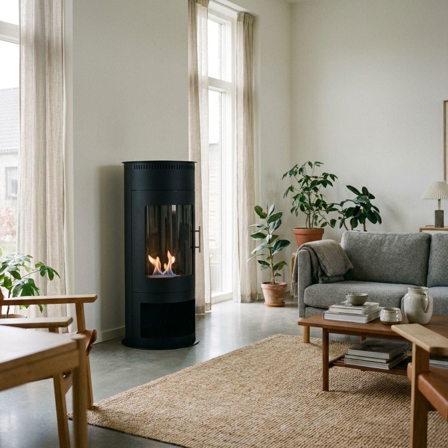 ScandiFlames Washington Small Bioethanol Stove – Compact Freestanding Indoor Fire
