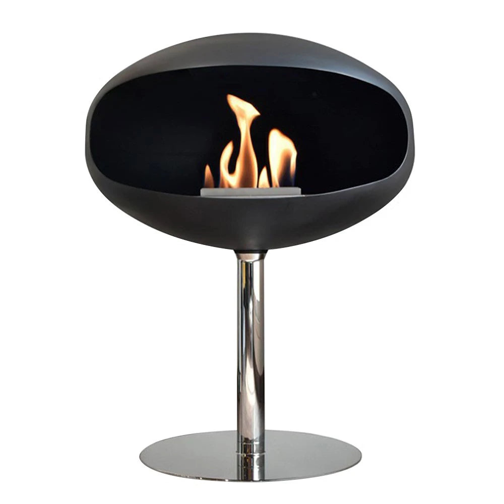 Cocoon Pedestal Fire – Matte Black with Steel Pedestal