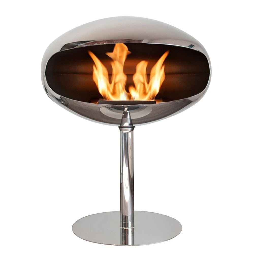 Cocoon Pedestal Fire – Polished Steel Pedestal