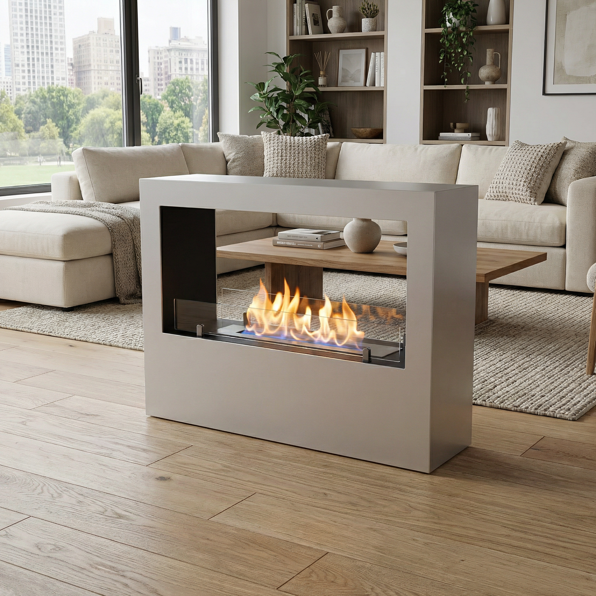 ScandiFlames Lansing L Two-Sided Bioethanol Fireplace