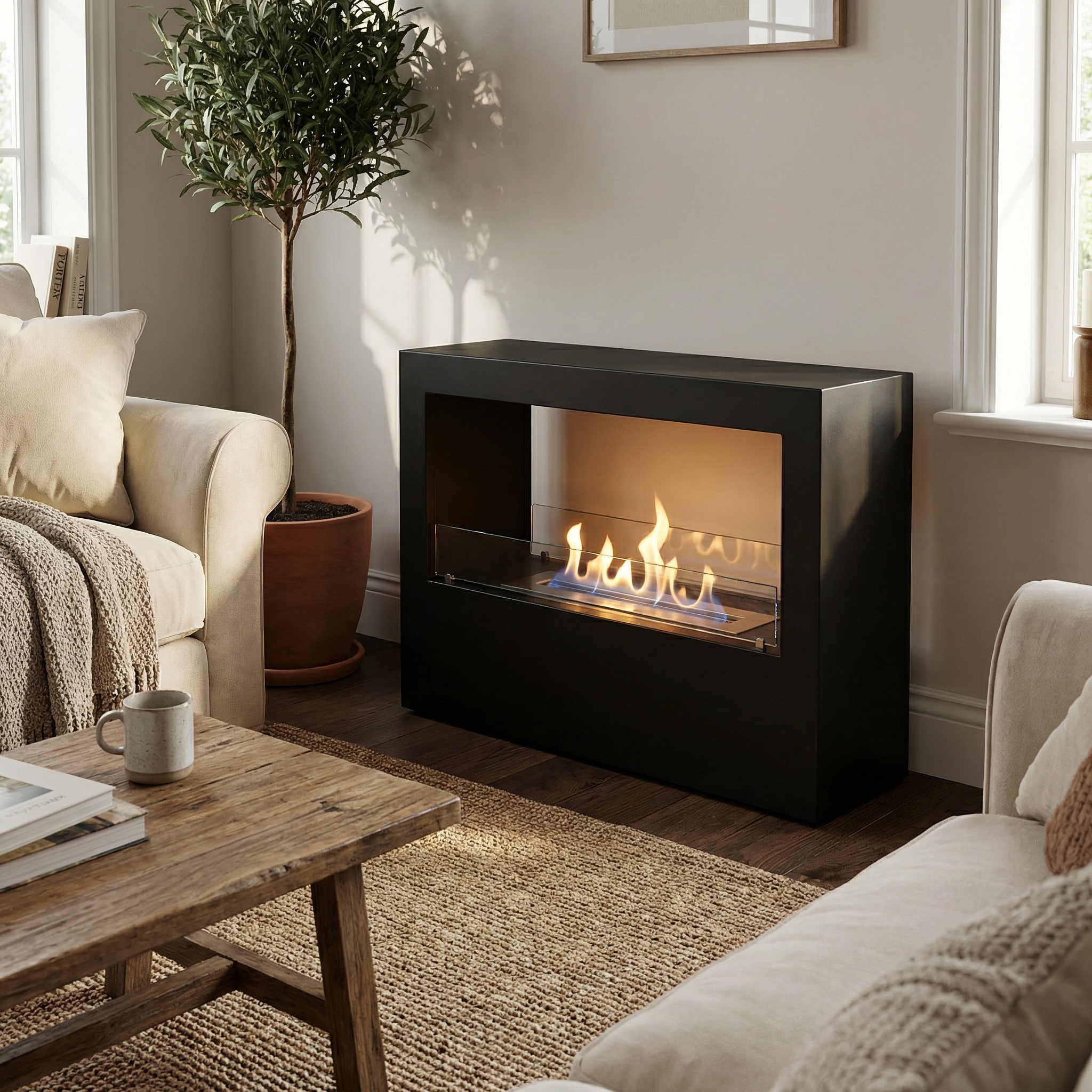 ScandiFlames Lansing L Two-Sided Bioethanol Fireplace