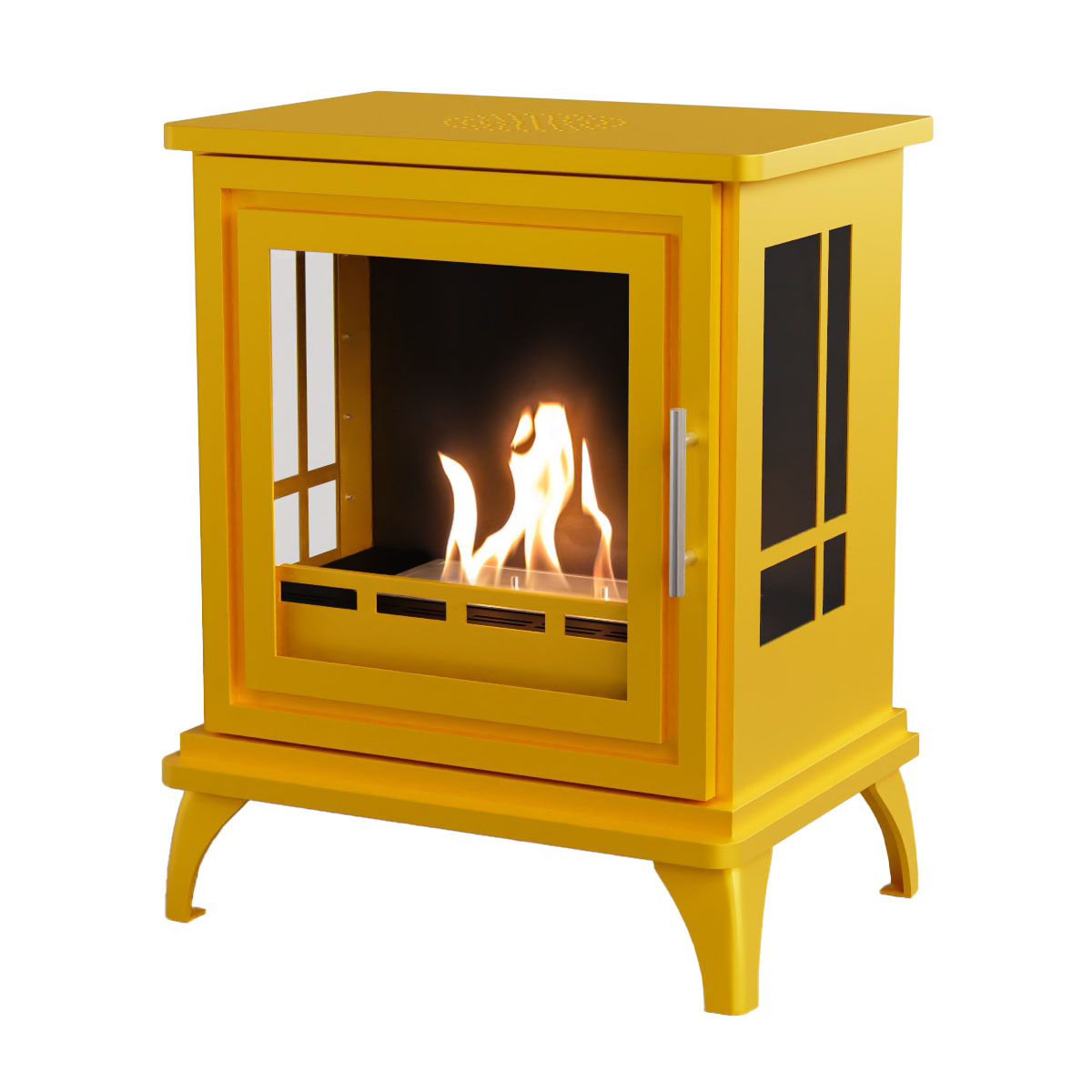 ScandiFlames Nashville – Freestanding Bioethanol Indoor Stove – Signal Yellow