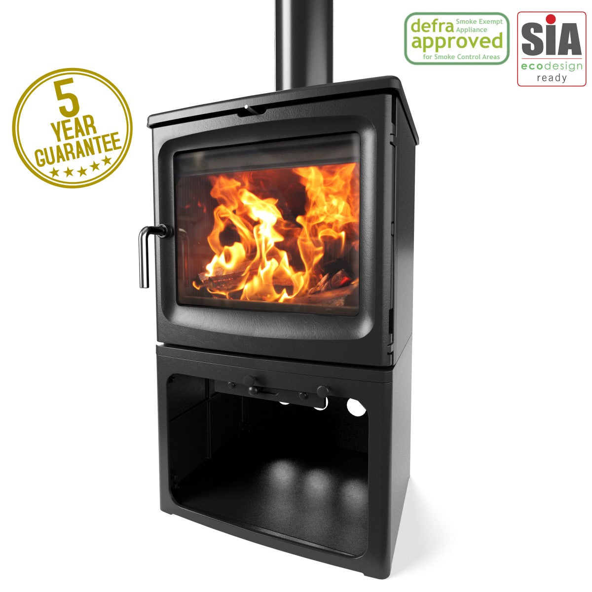 Saltfire Bignut 5 Tall Stove in Metallic Black