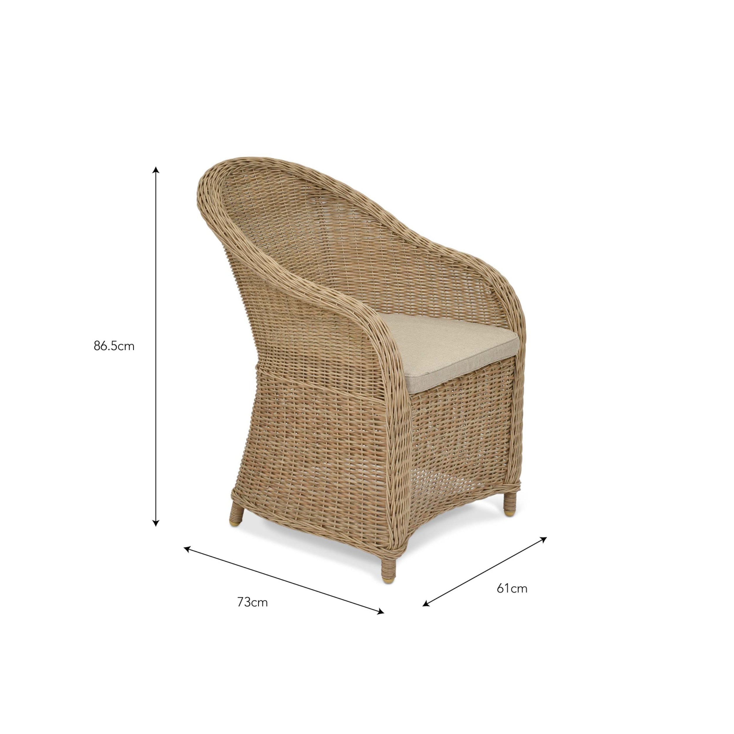 Brayford Outdoor Chair – PE Rattan & Grey Cushion