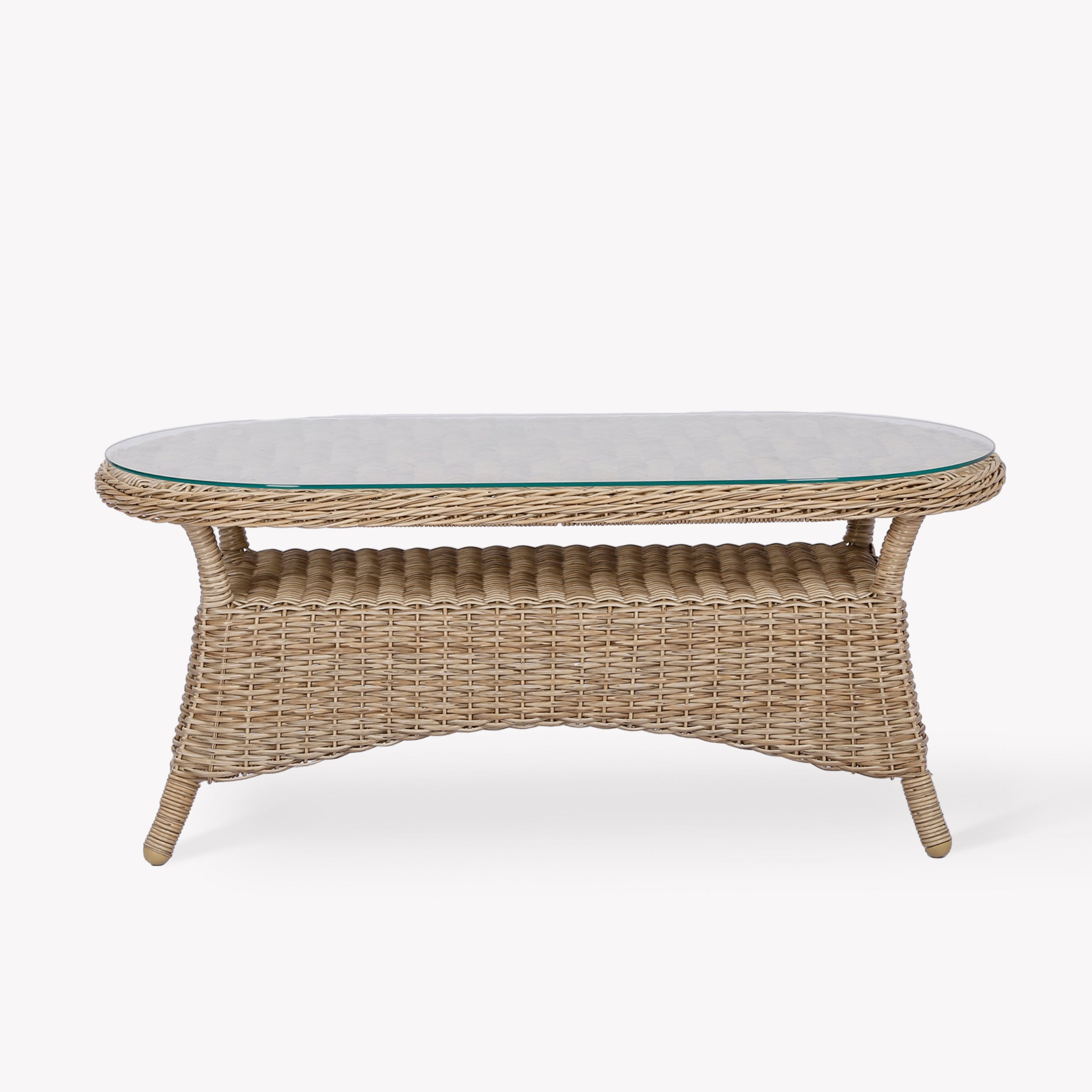 Brayford Outdoor Coffee Table – PE Rattan & Glass