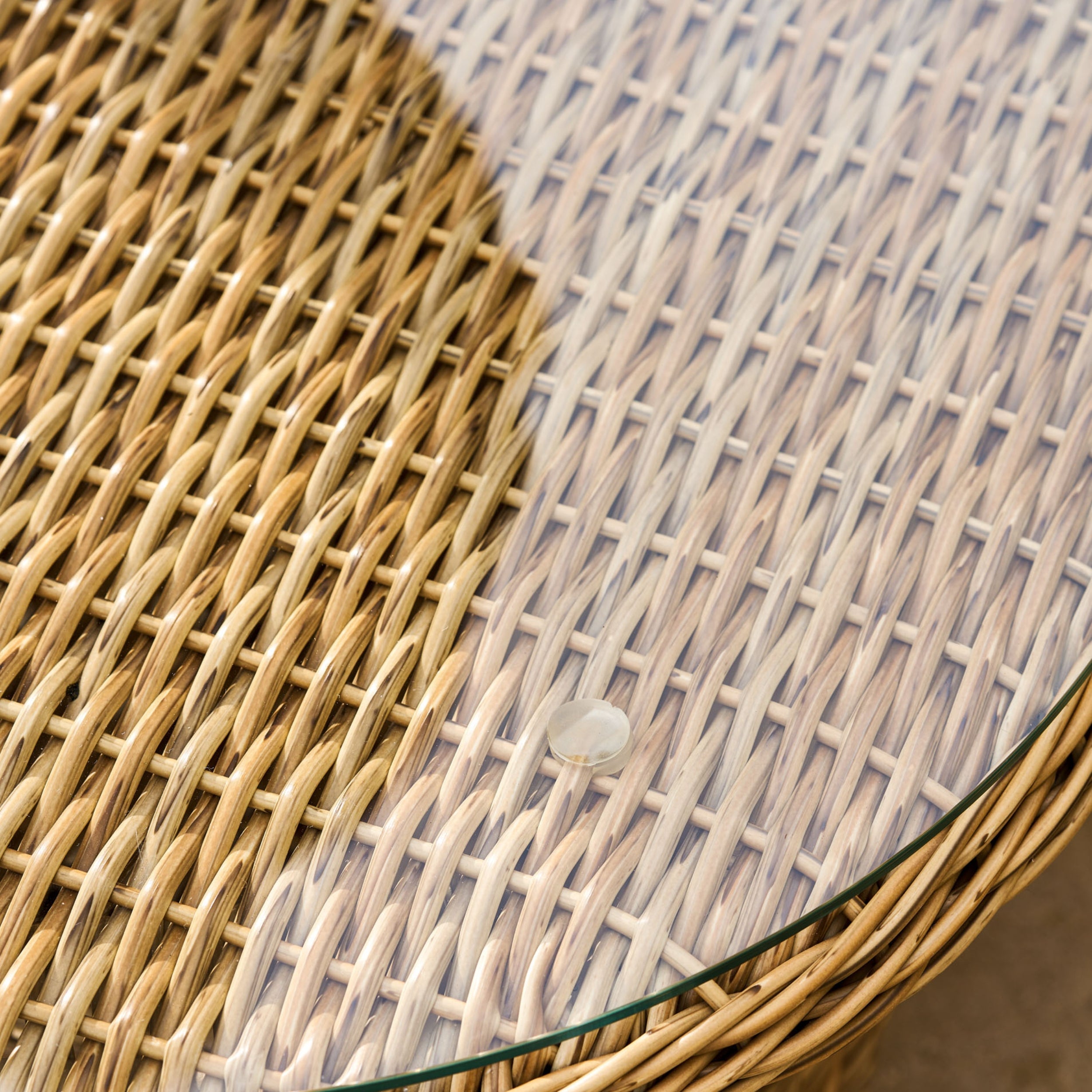 Brayford Outdoor Coffee Table – PE Rattan & Glass