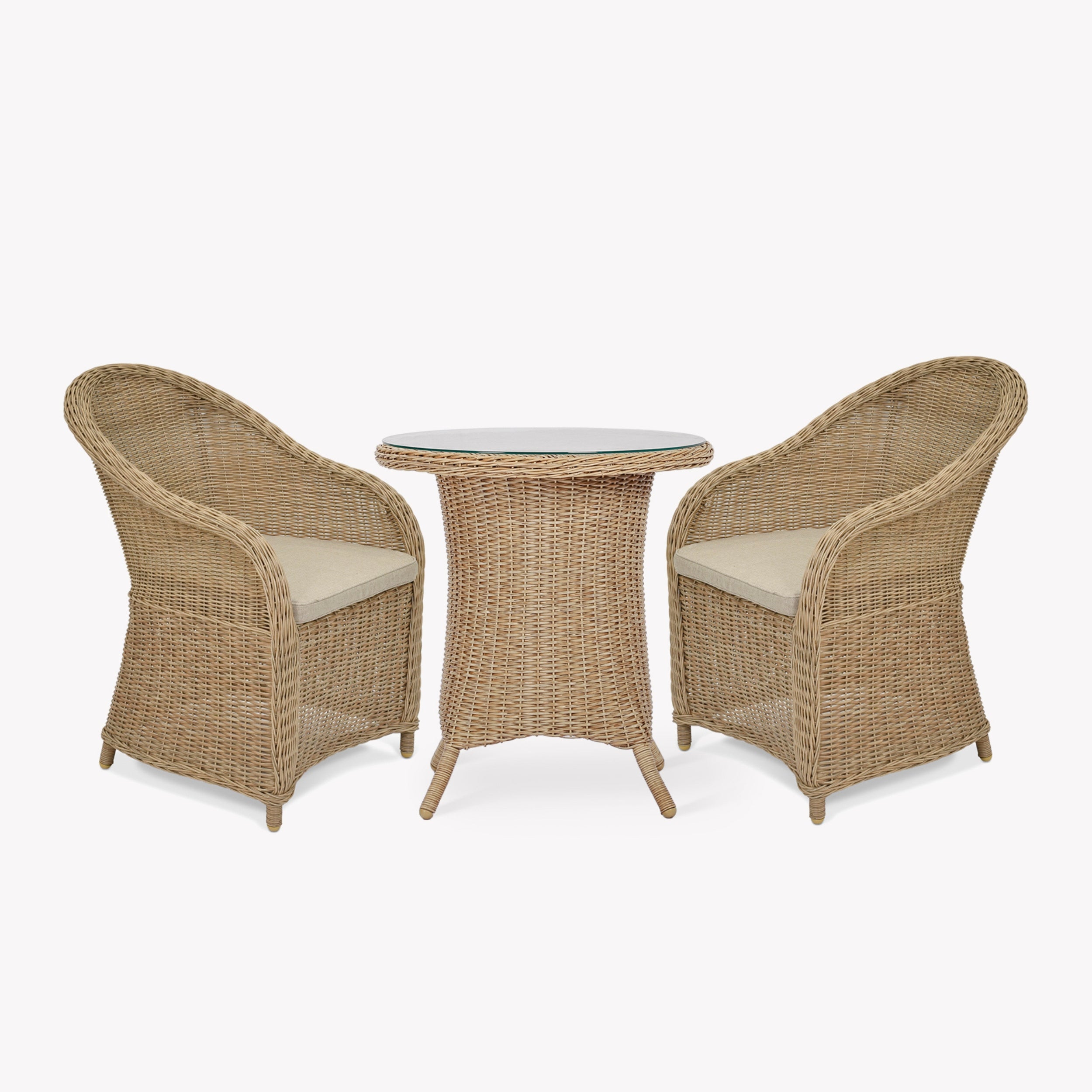 Brayford Outdoor Bistro Set – PE Rattan, Table & 2 Chairs