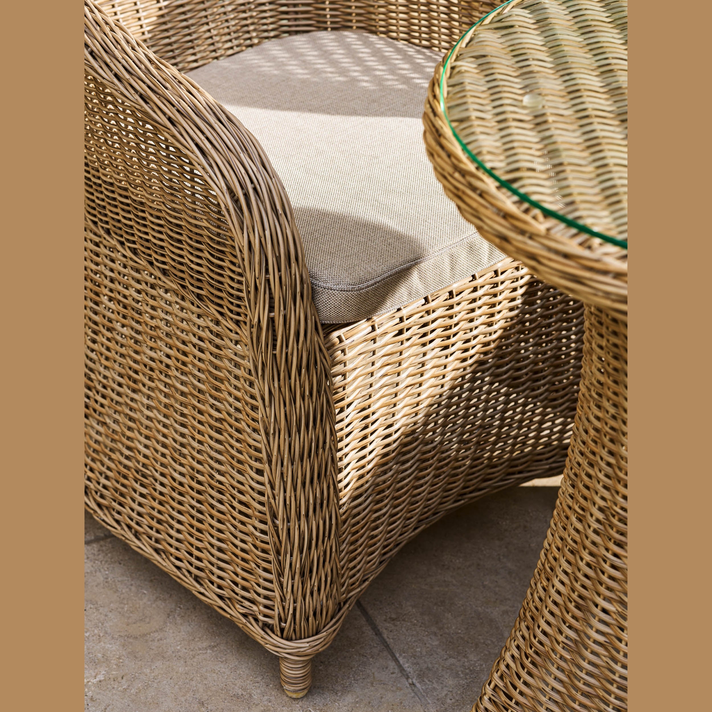 Brayford Outdoor Bistro Set – PE Rattan, Table & 2 Chairs