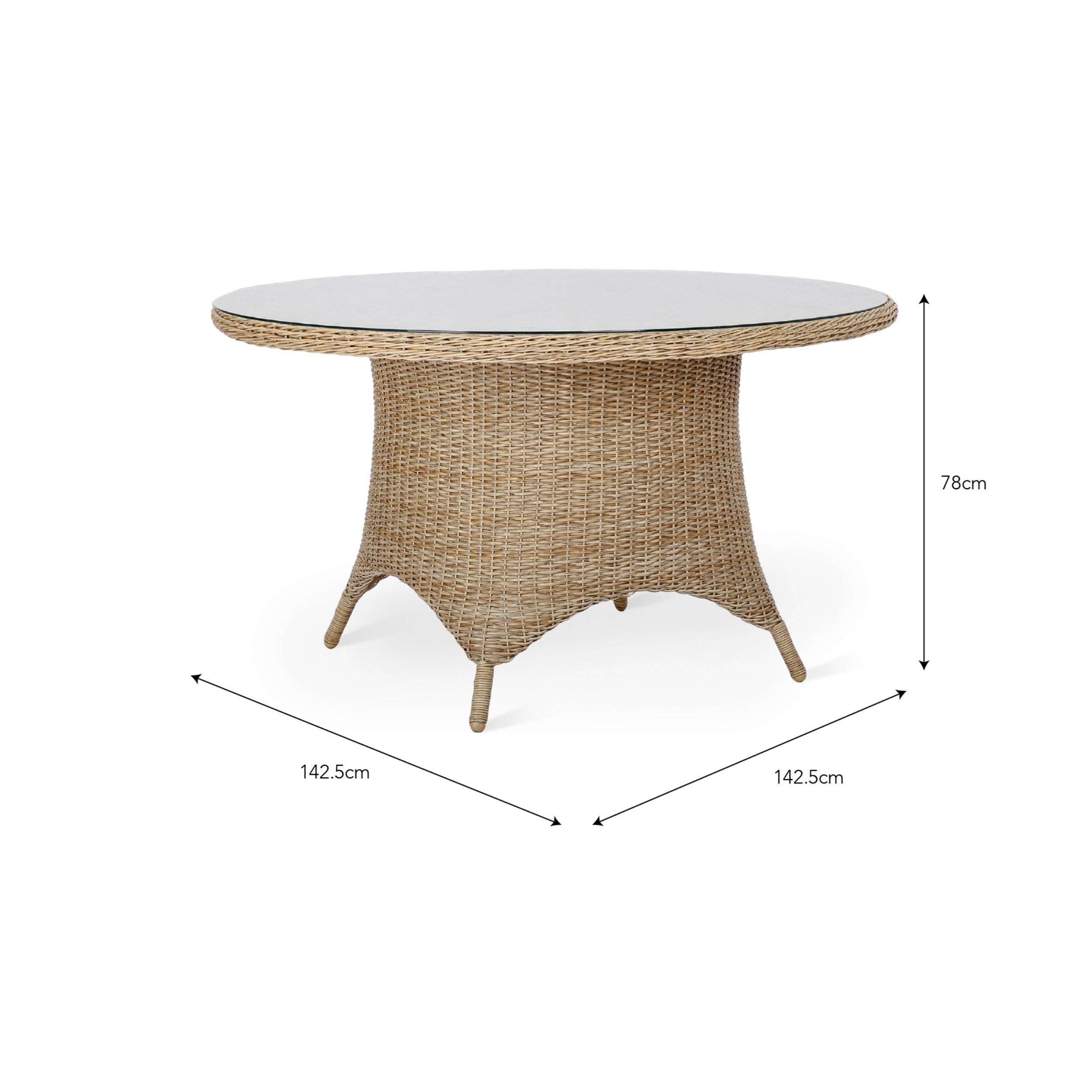 Brayford Round Outdoor Dining Table – Large, PE Rattan