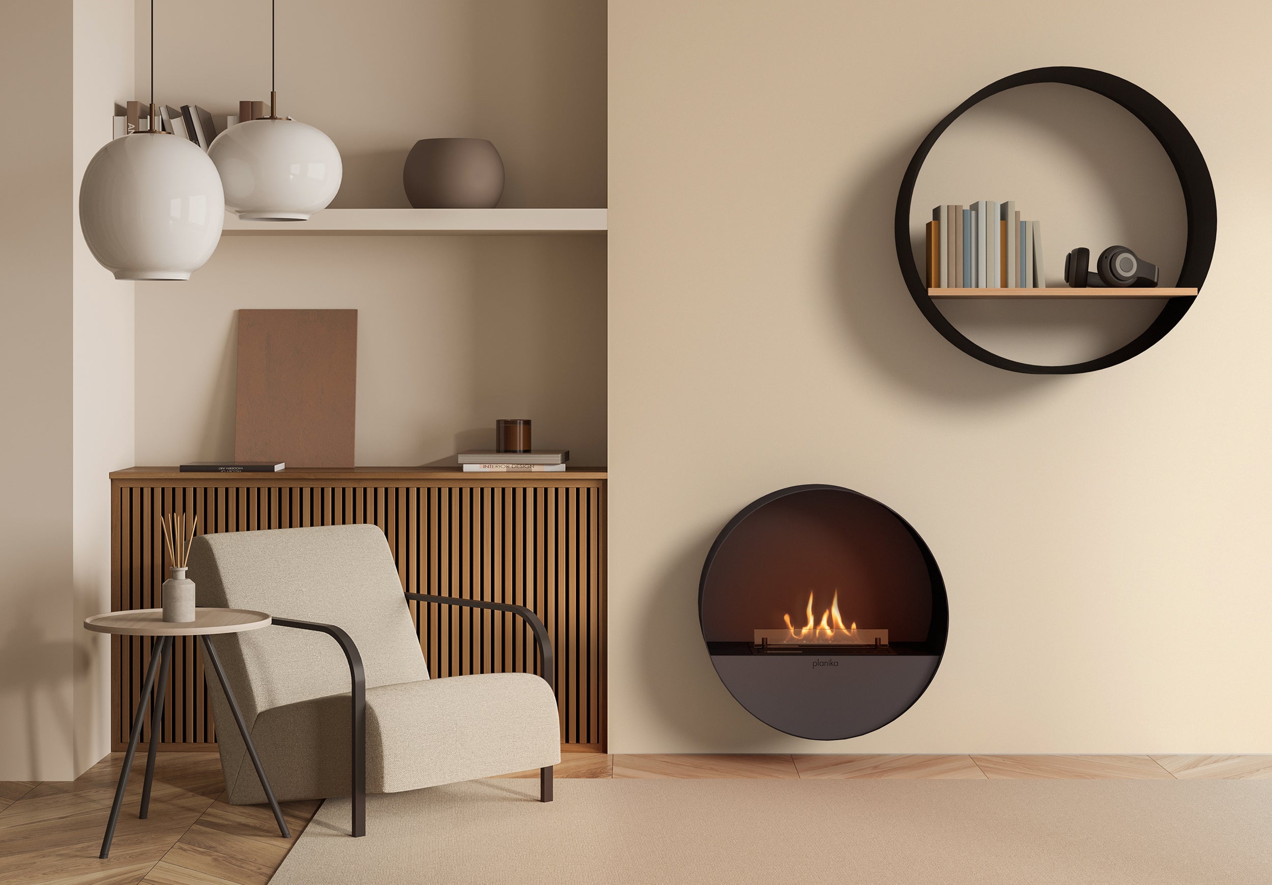 Planika Bubble Wall & Floor - Automatic Ethanol Fireplace with BEV Technology®