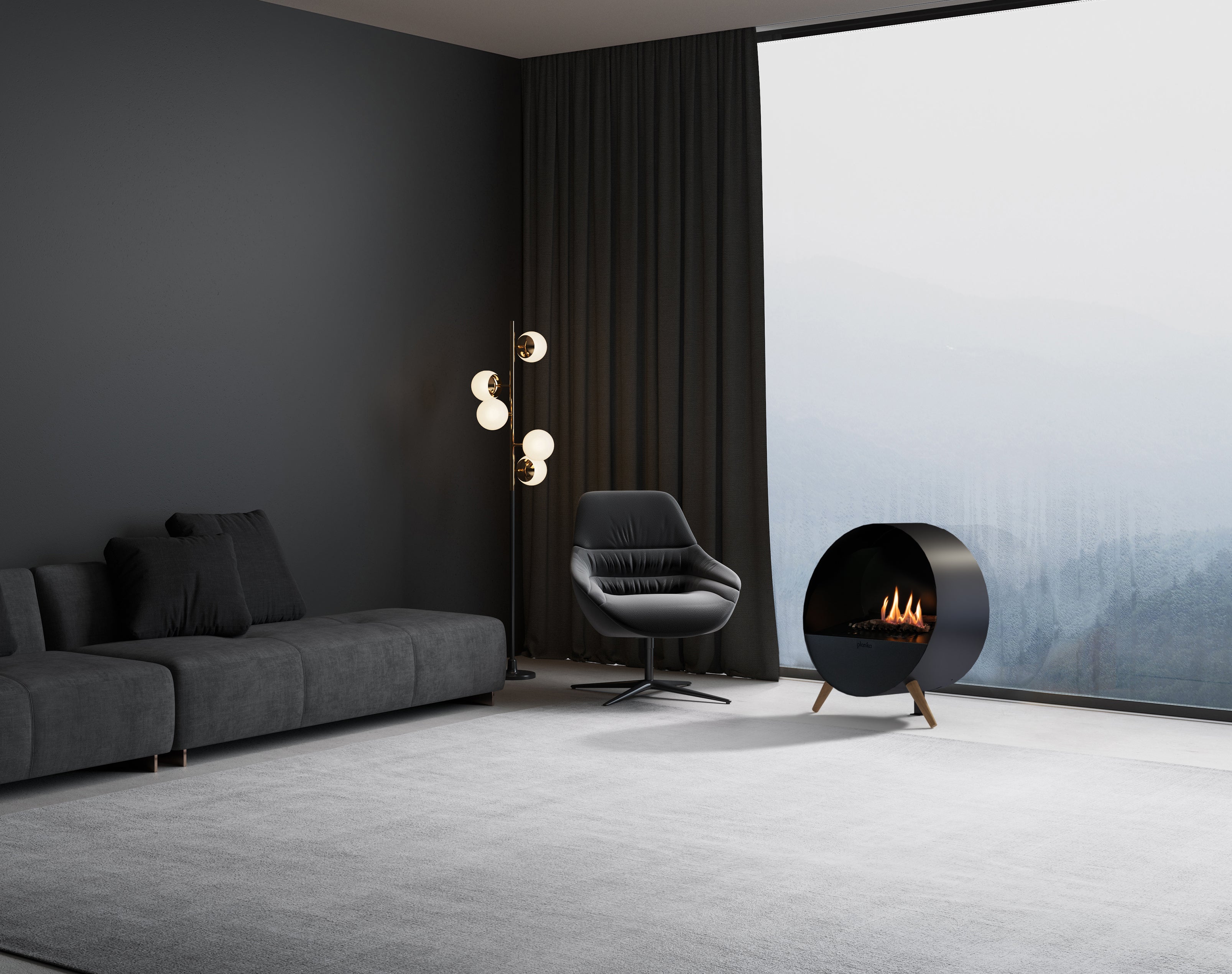 Planika Bubble Wall & Floor - Automatic Ethanol Fireplace with BEV Technology®