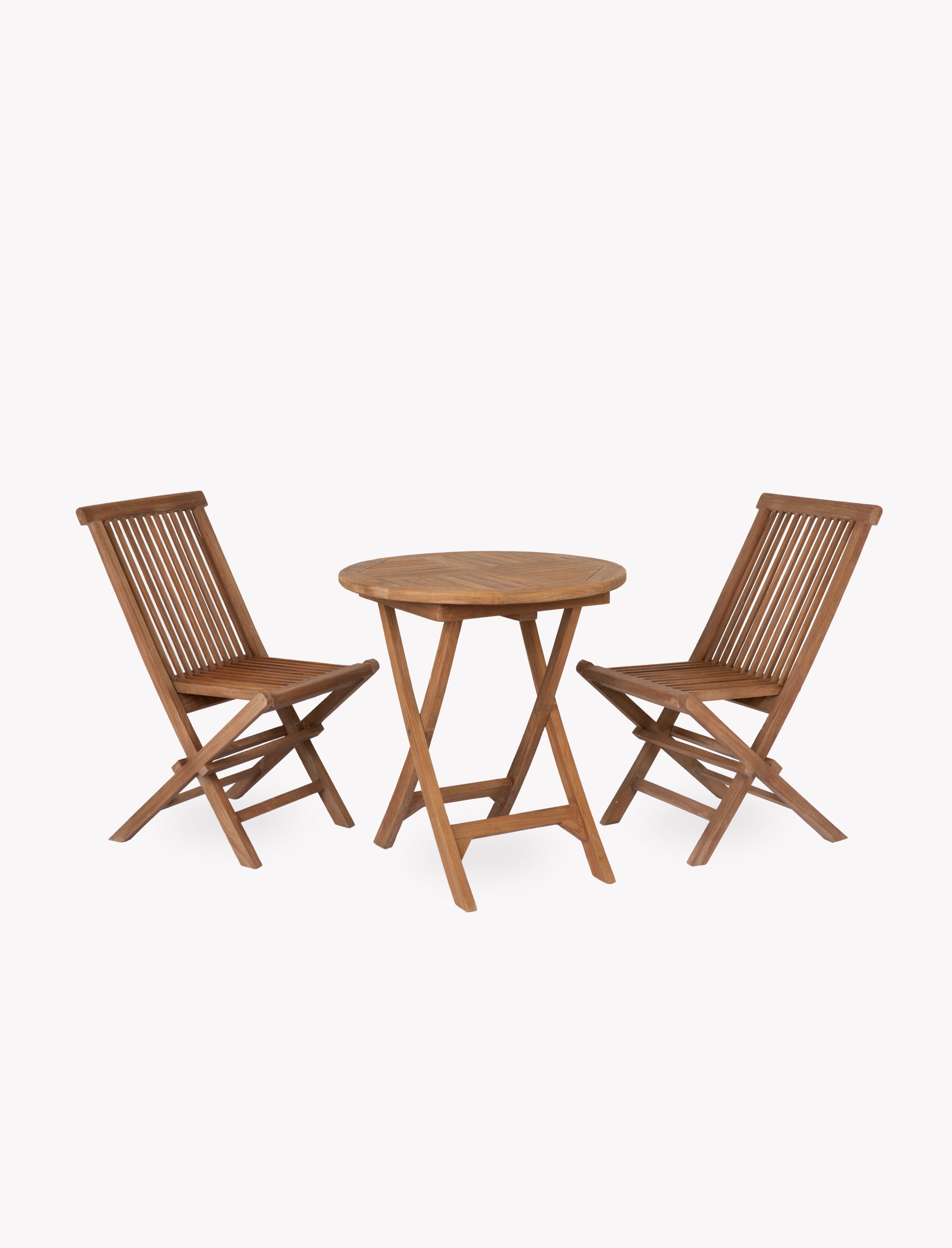 Radley Teak Bistro Set – Folding Table & Two Chairs