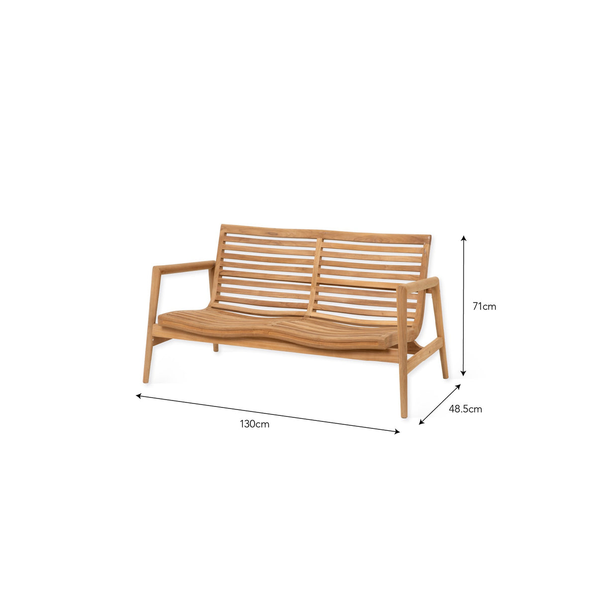 Coate 2 Seater Bench – Teak, Natural