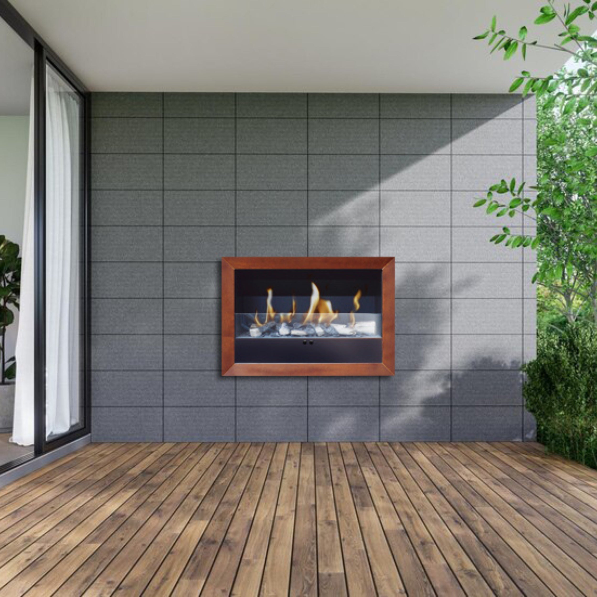 Italkero Capri 80 Outdoor Gas Fireplace with Remote Control – Corten Colour