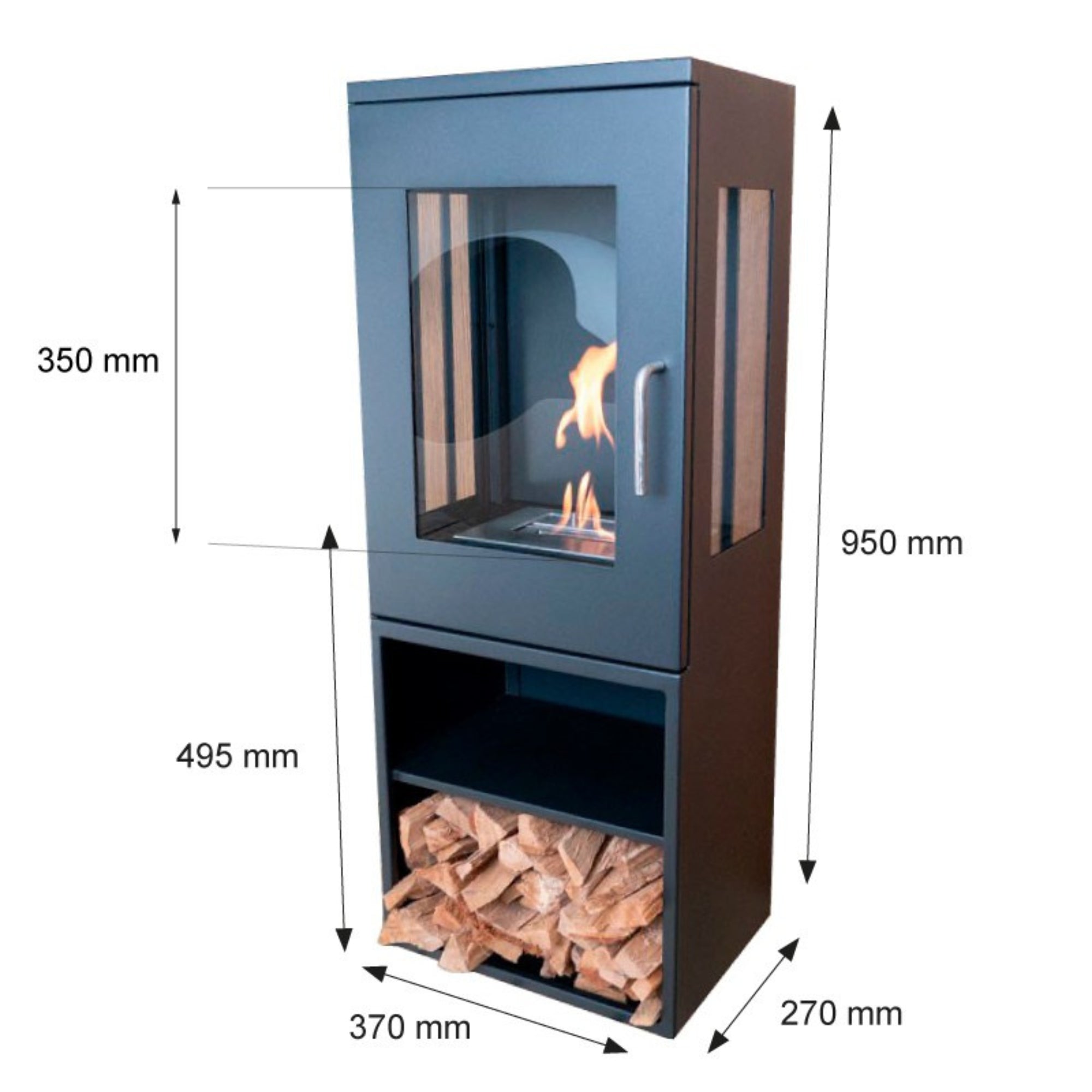 Cheyenne Freestanding Bioethanol Stove Fireplace