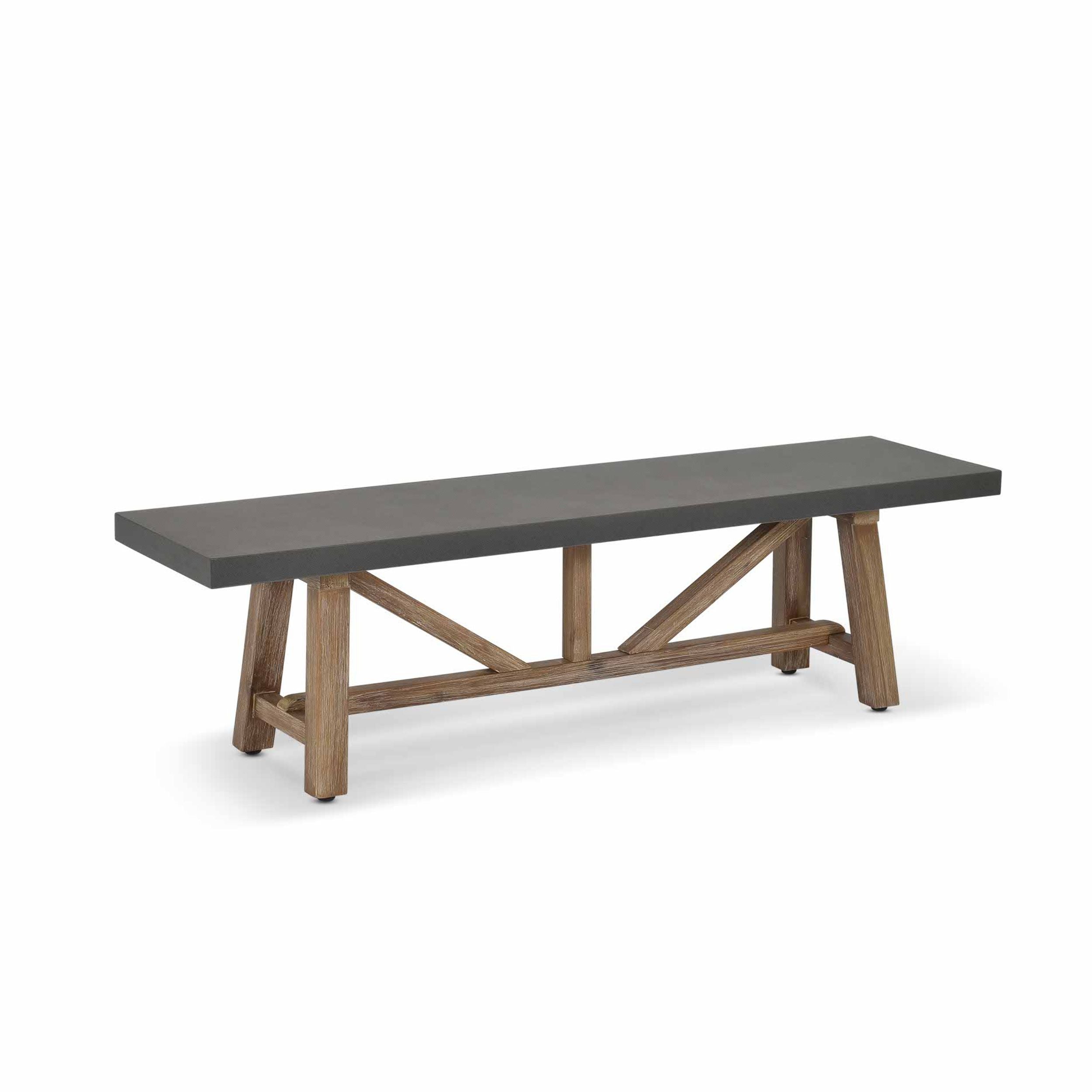 Chilford Small Bench – Acacia Wood & Grey Polystone