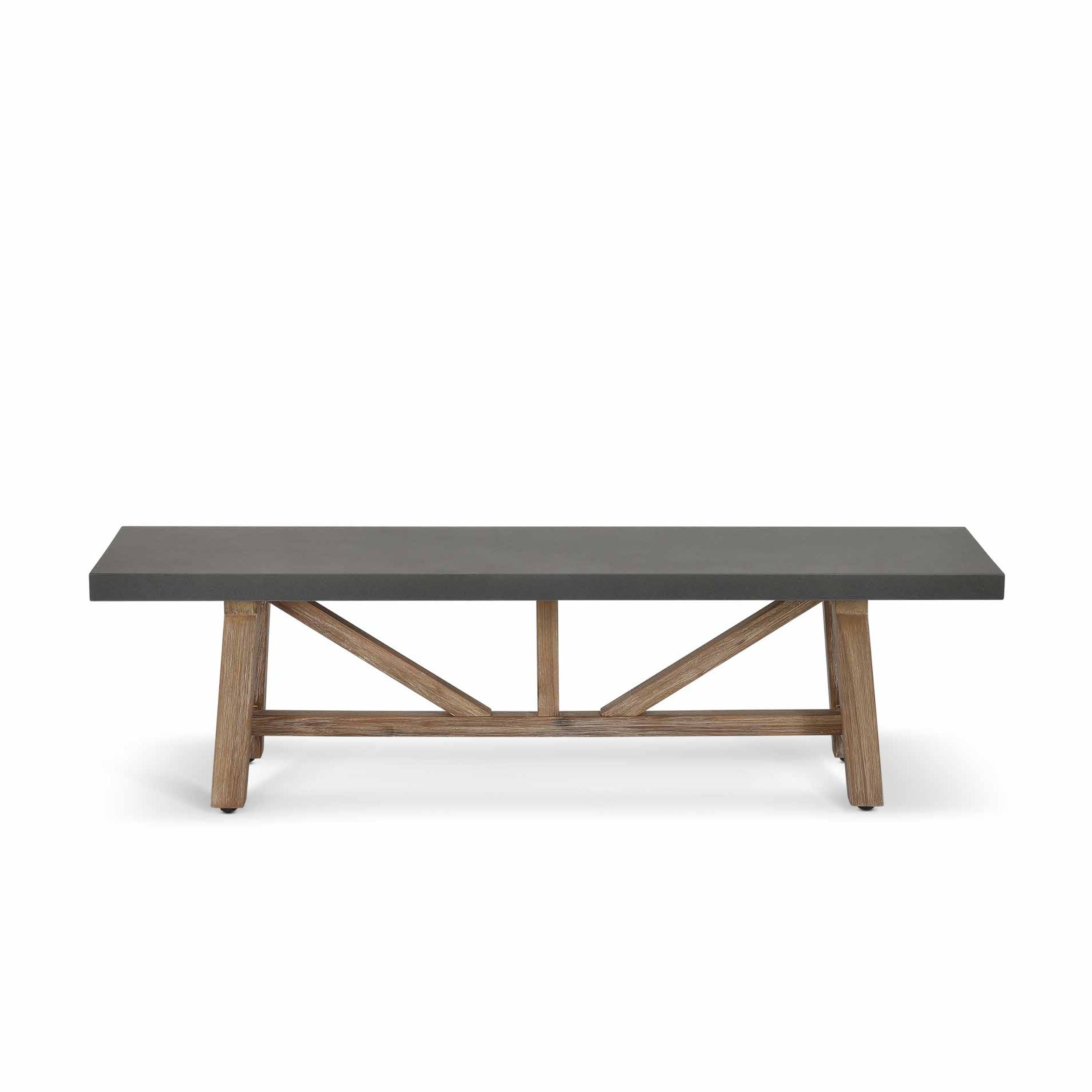 Chilford Small Bench – Acacia Wood & Grey Polystone