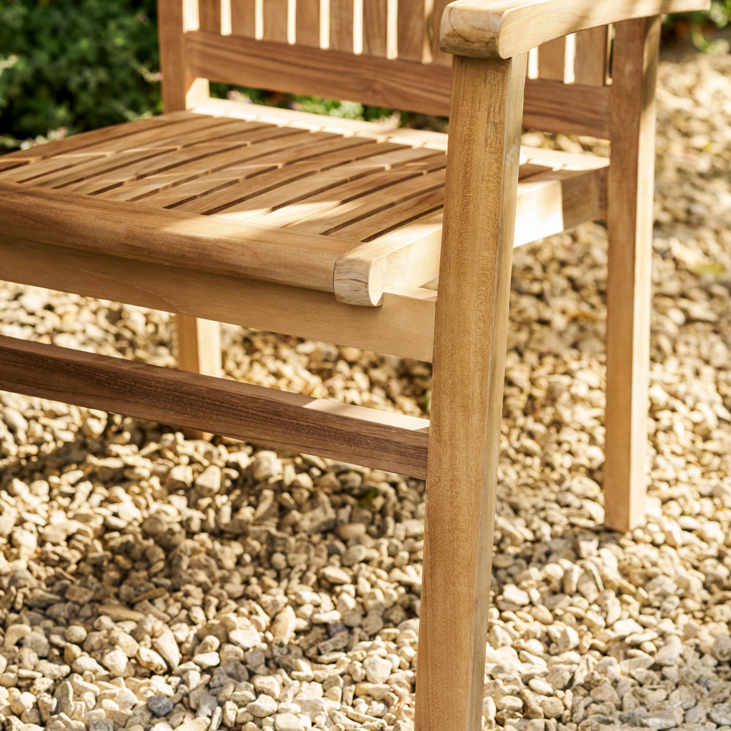 Churn Round Teak Table & 2 Henley Stacking Armchairs