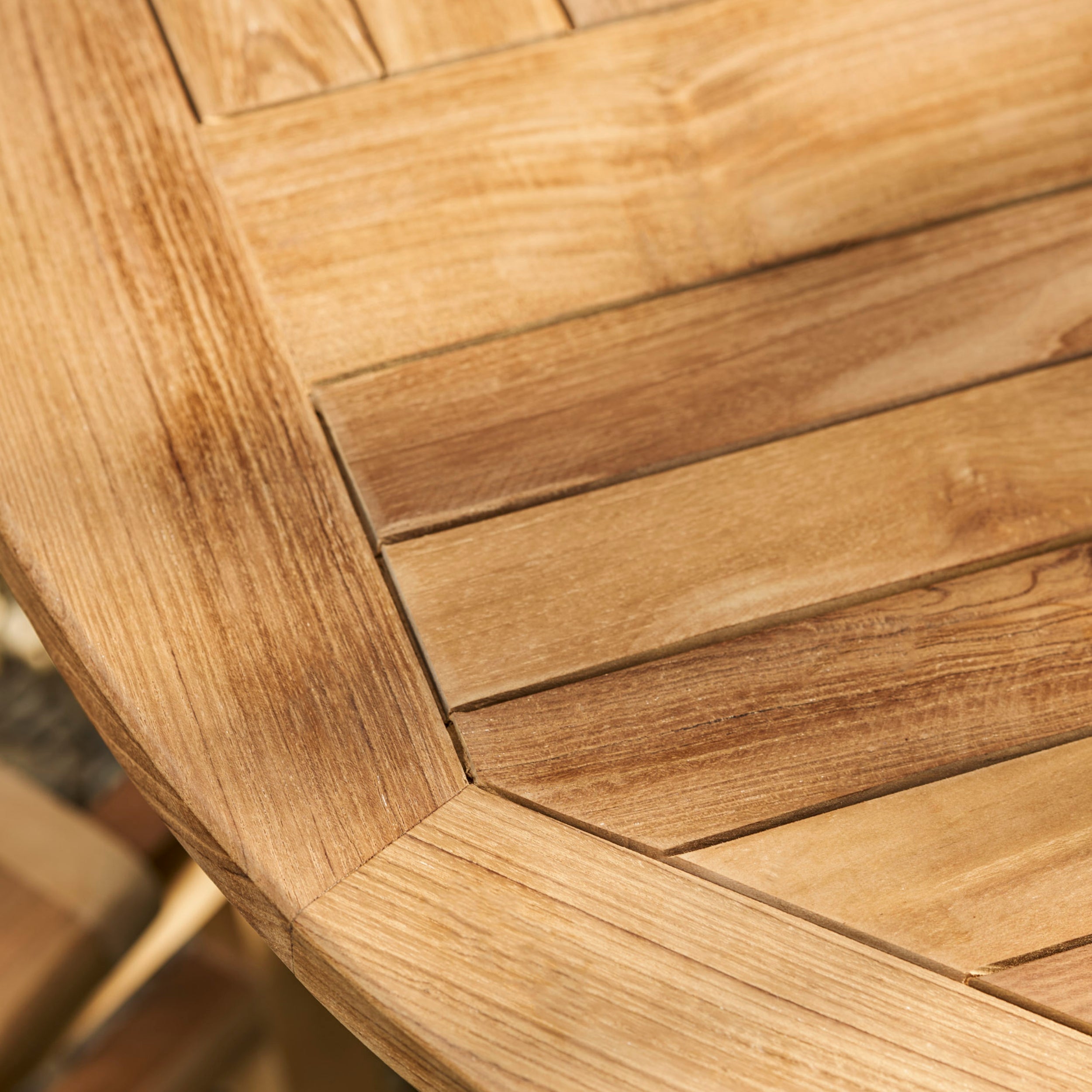 Churn Round Teak Table & 2 Henley Stacking Armchairs