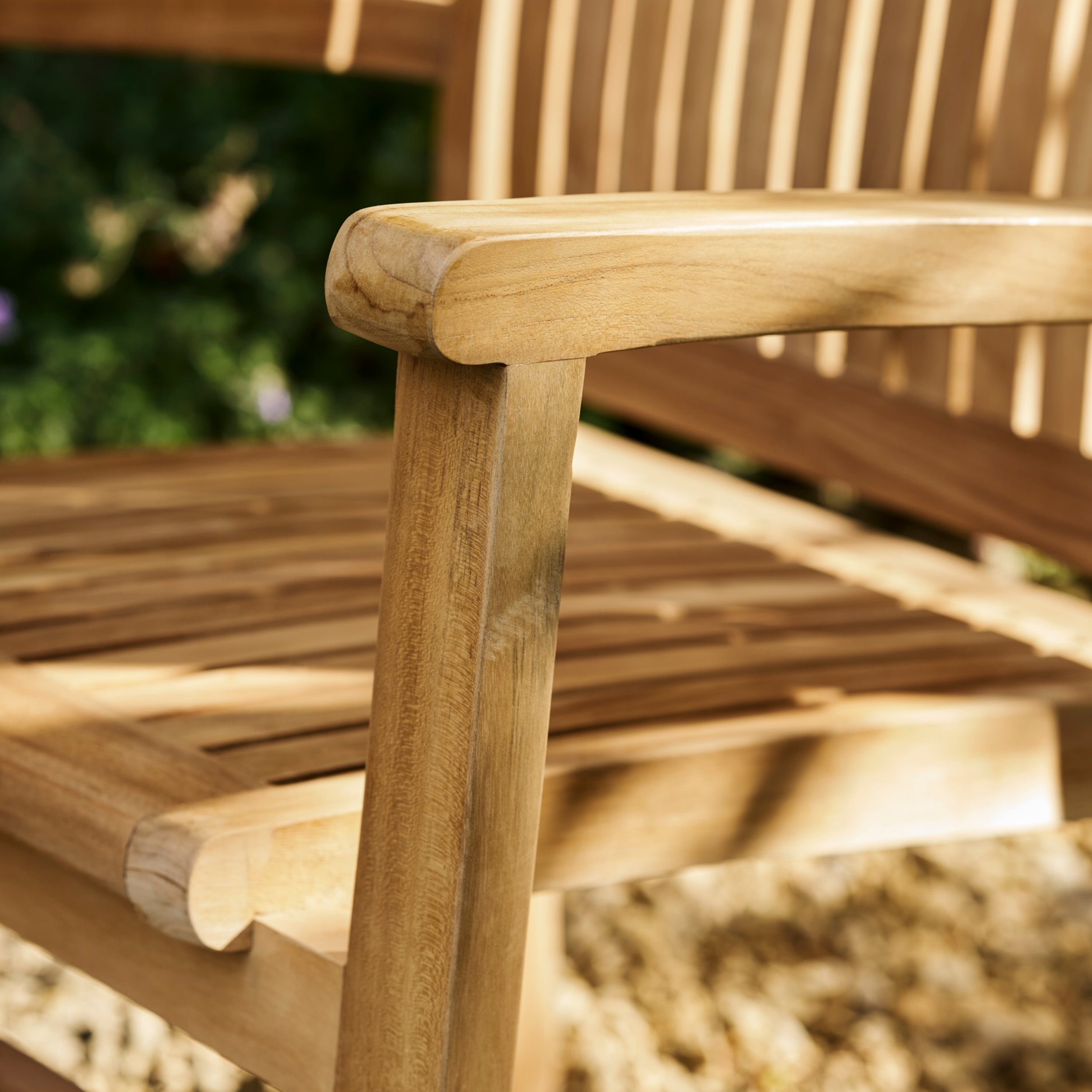 Churn Round Teak Table & 2 Henley Stacking Armchairs