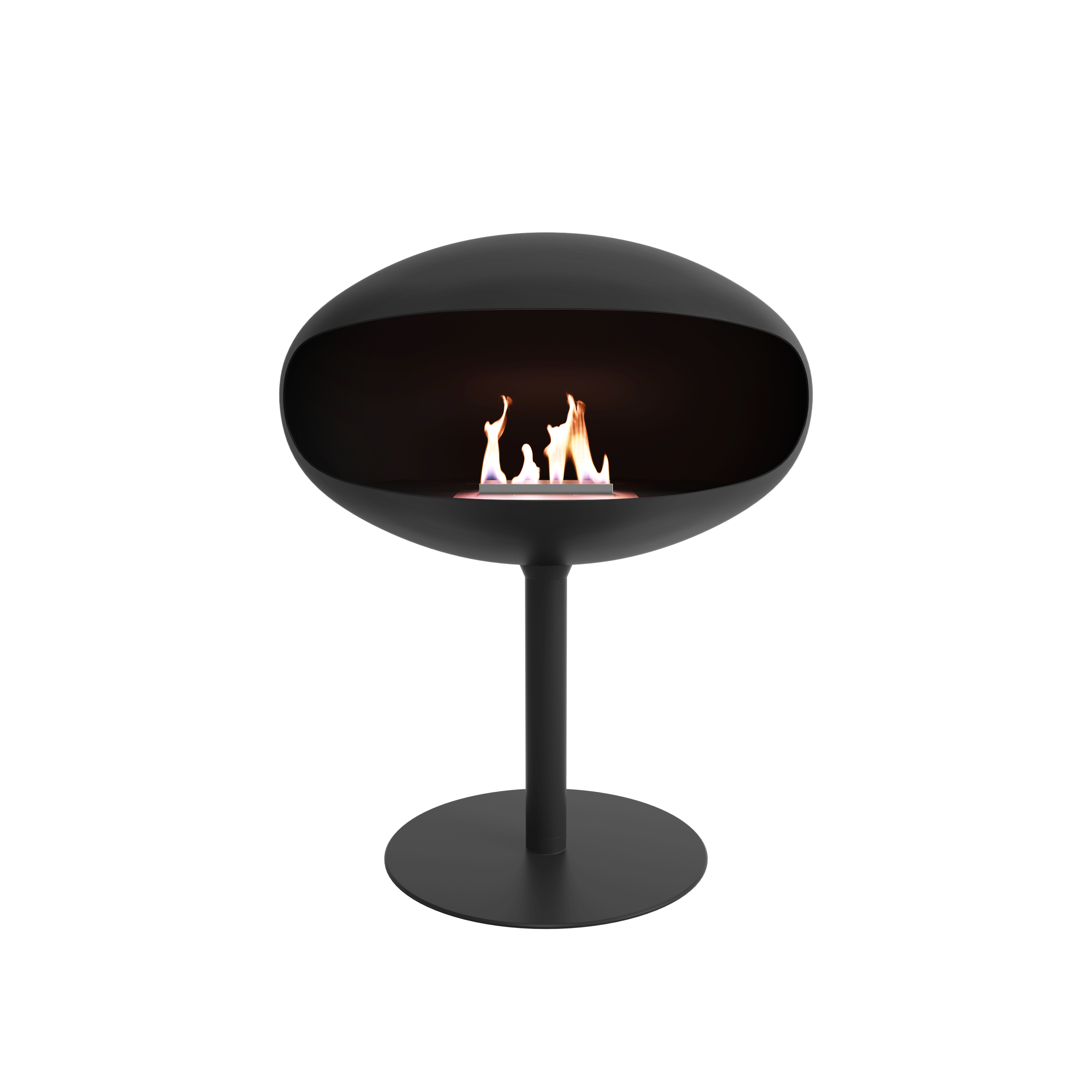 Cocoon Pedestal Fire – Matte Black with Black Base