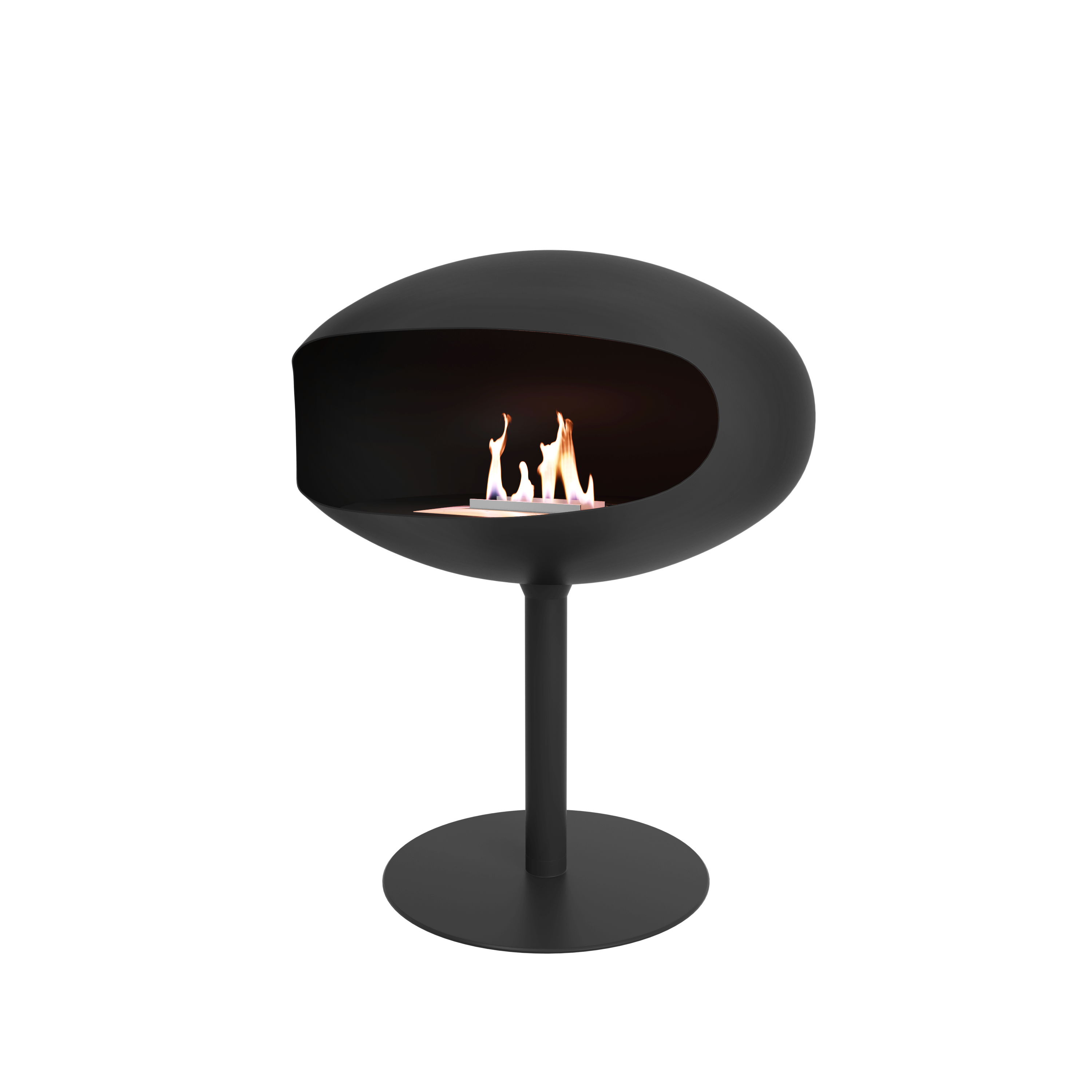 Cocoon Pedestal Fire – Matte Black with Black Base