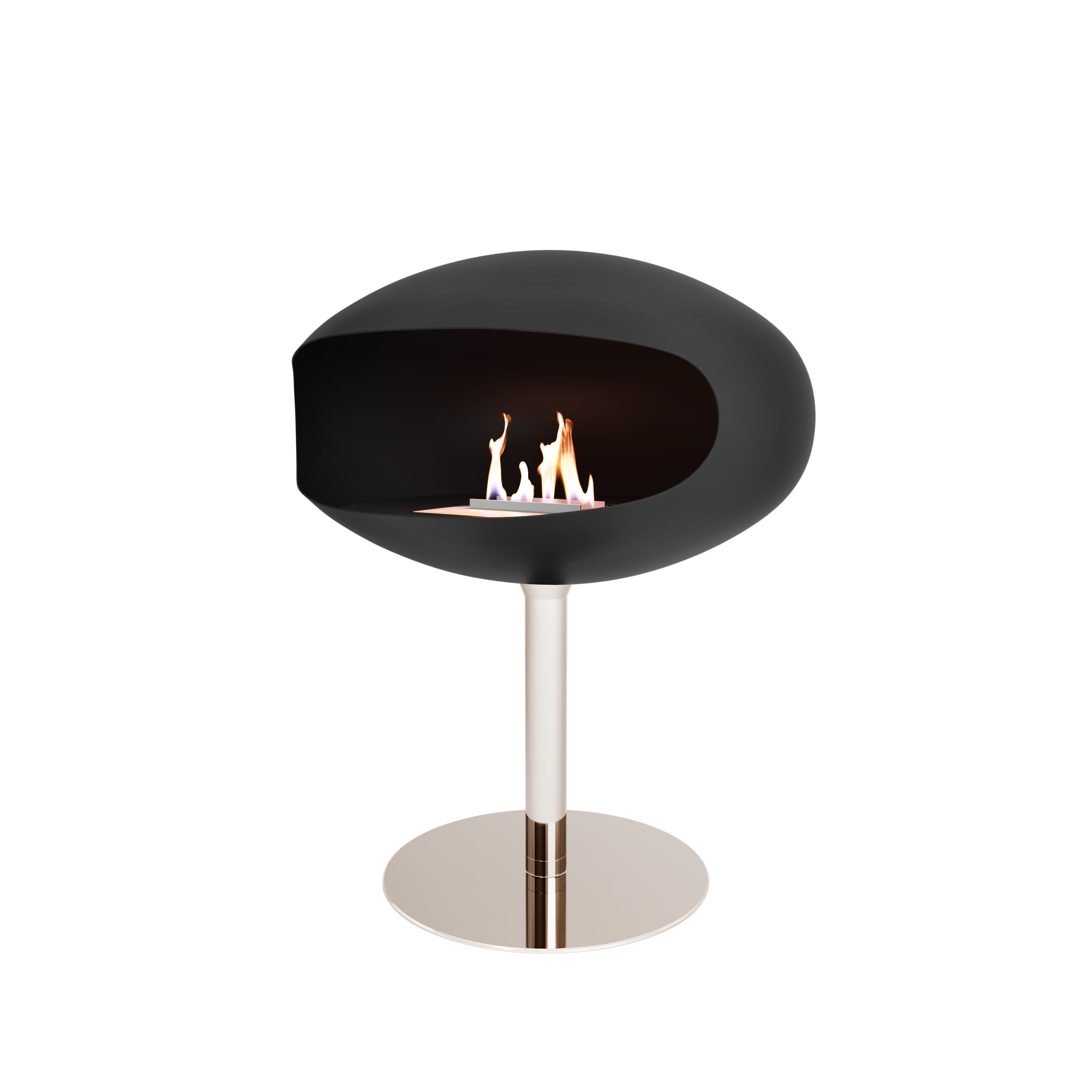 Cocoon Pedestal Fire – Matte Black with Steel Pedestal