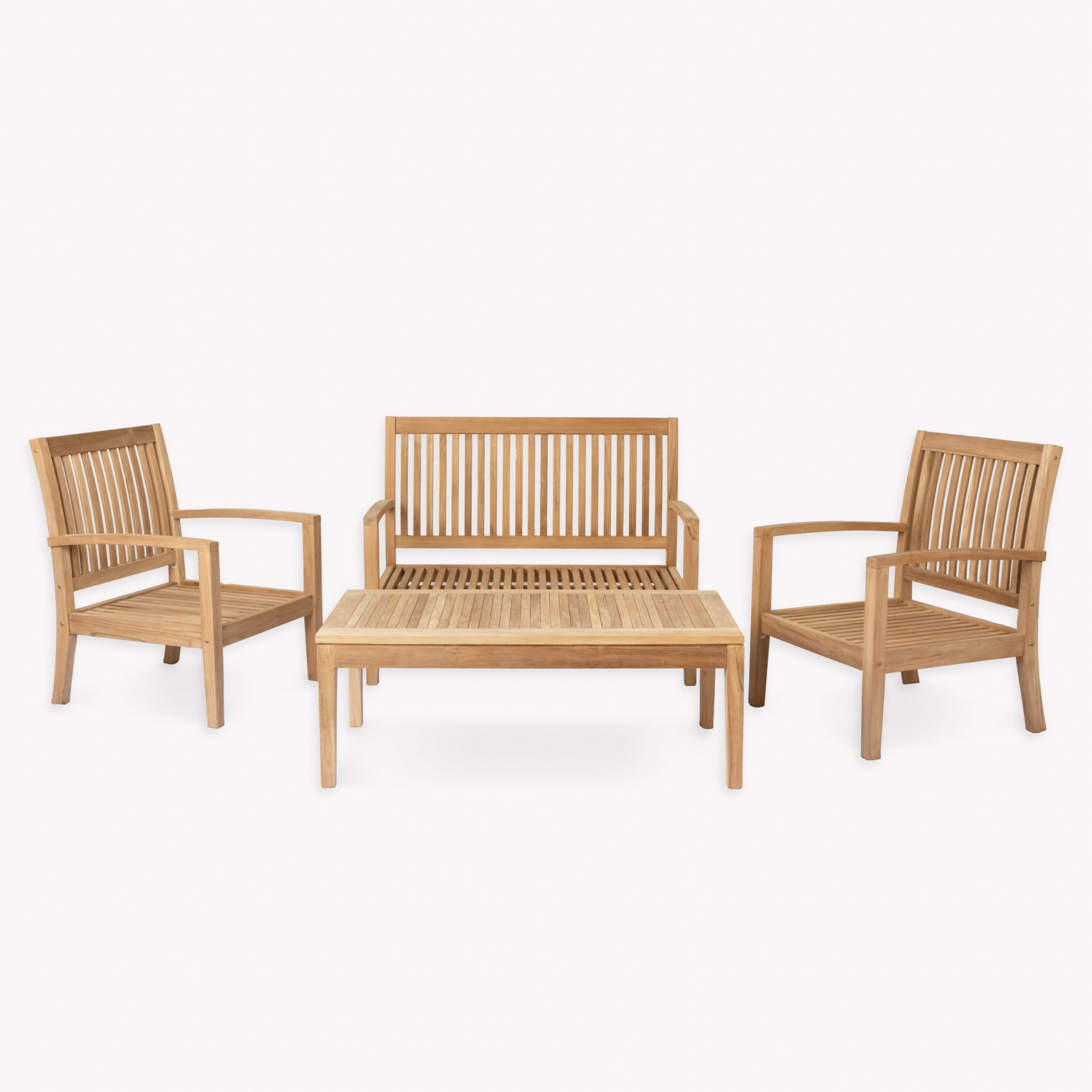 Comfort 4-Seater Teak Lounge Set with Coffee Table