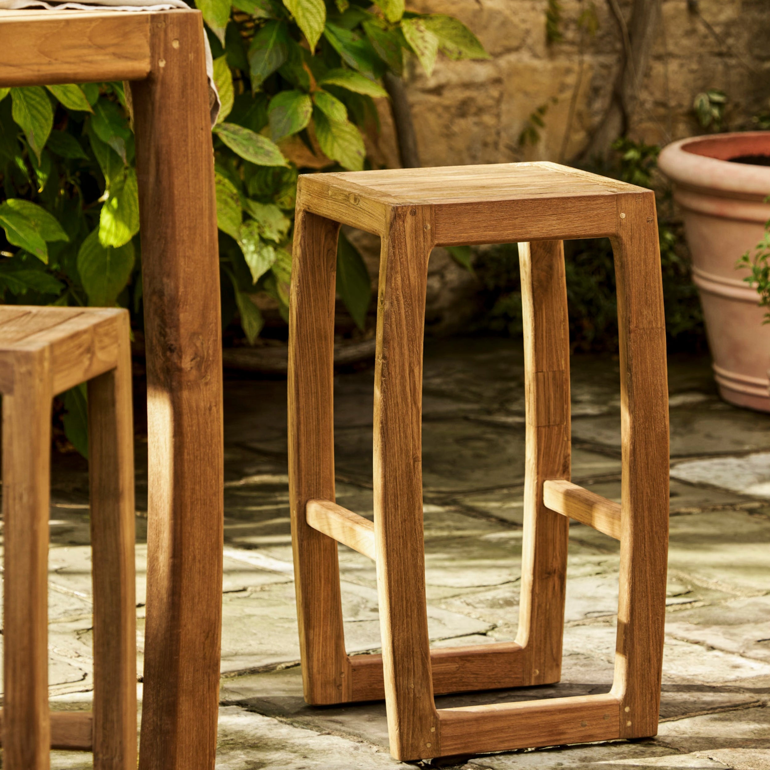 Dashwood Backless Bar Stools – Reclaimed Teak, Set of 2