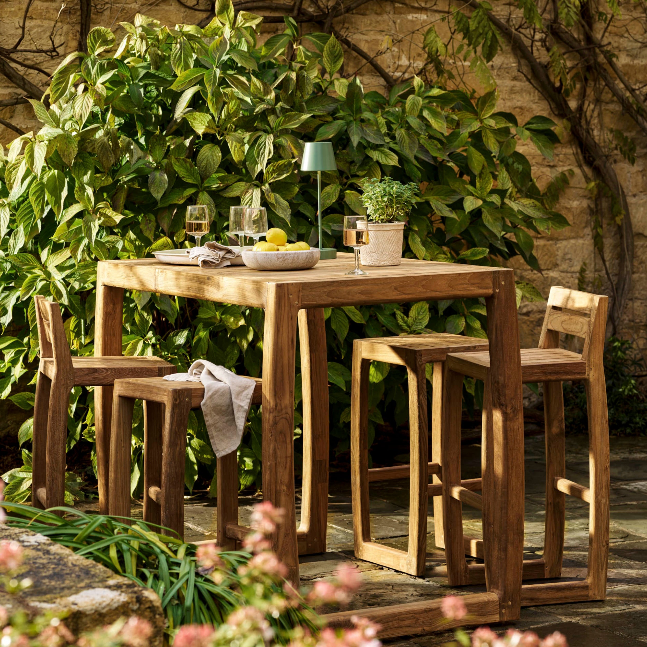 Dashwood Backless Bar Stools – Reclaimed Teak, Set of 2
