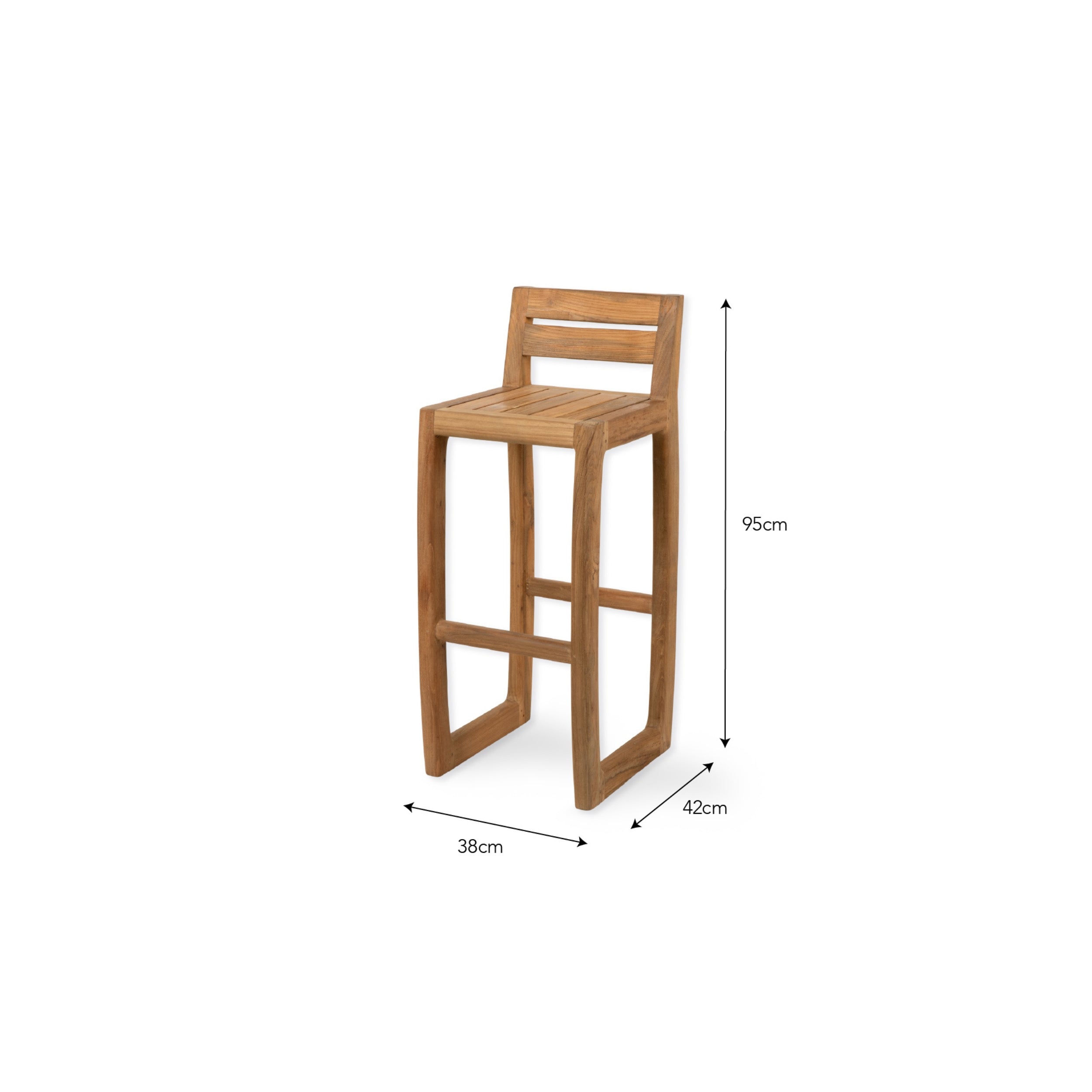 Dashwood Bar Stools with Backs – Reclaimed Teak, Set of 2