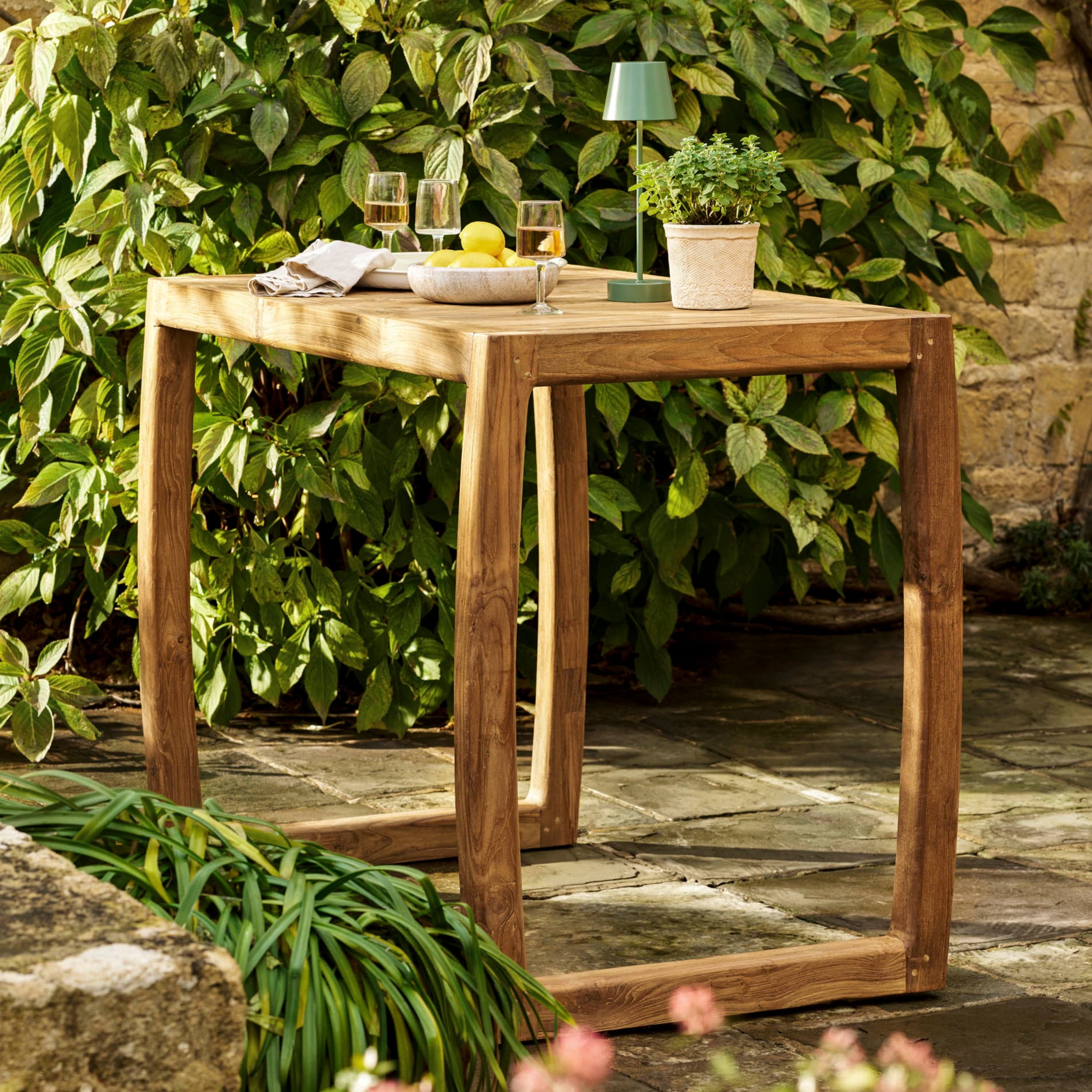 Dashwood Square Outdoor Bar Table – Reclaimed Teak