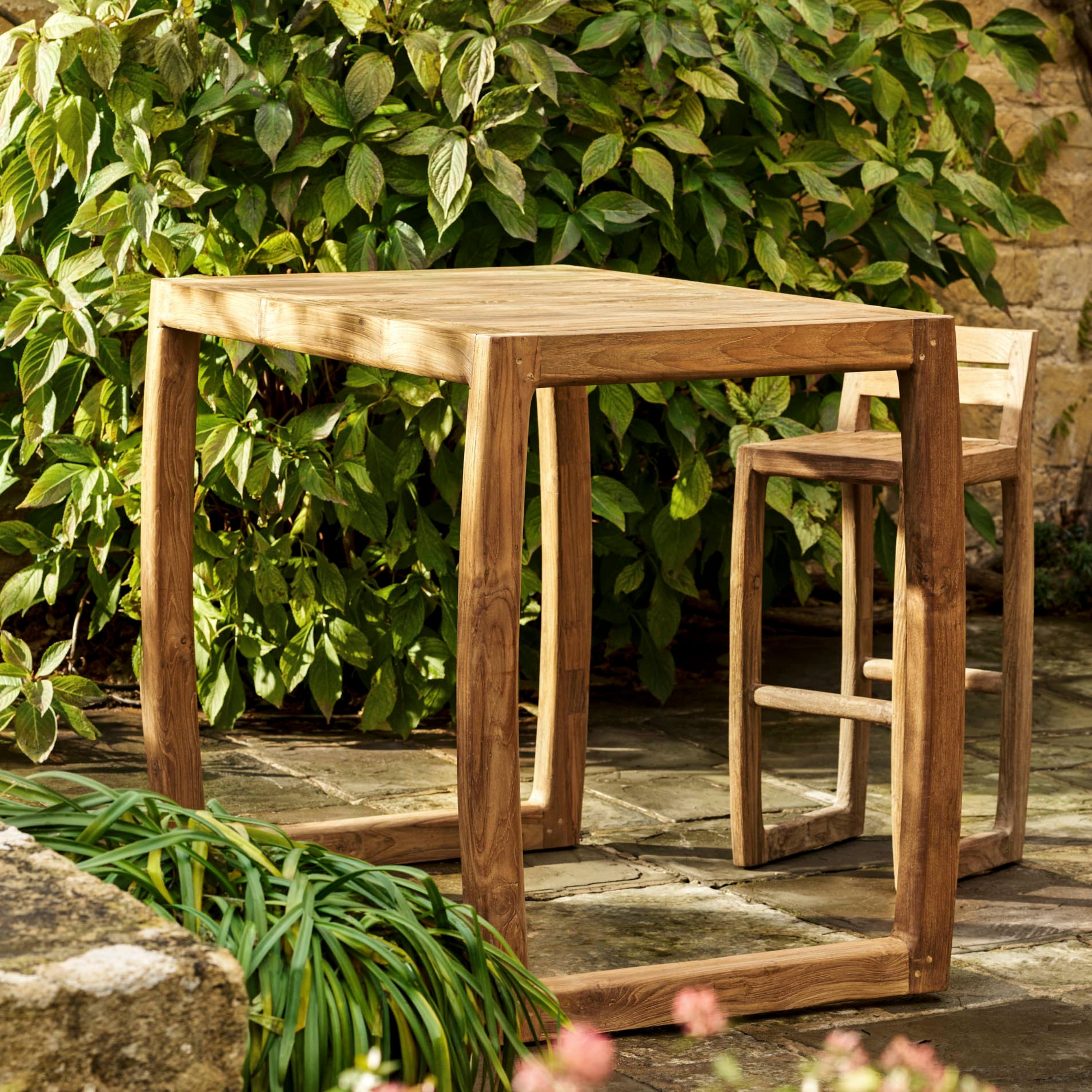 Dashwood Square Outdoor Bar Table – Reclaimed Teak