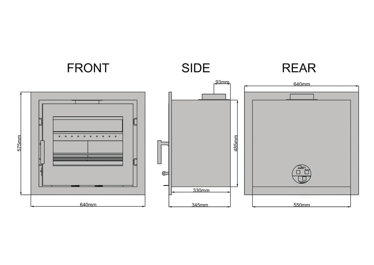 Saltfire CS7 7kW Inset Stove in Metallic Black
