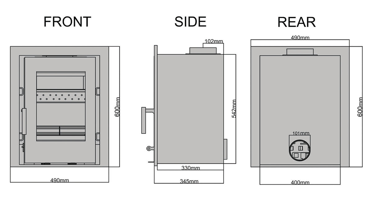 Saltfire CS5 5kW Inset Stove in Metallic Black