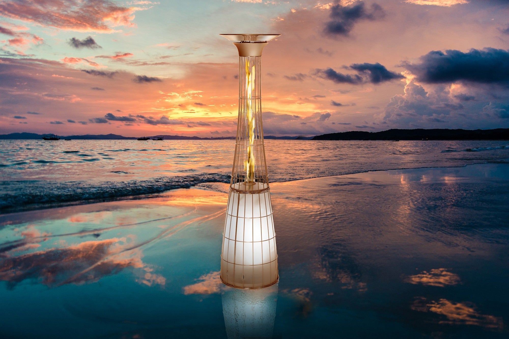 Italkero Dolce Vita E.P. Outdoor Flame Heater – Stainless Steel (Natural Gas) | Fixed Line