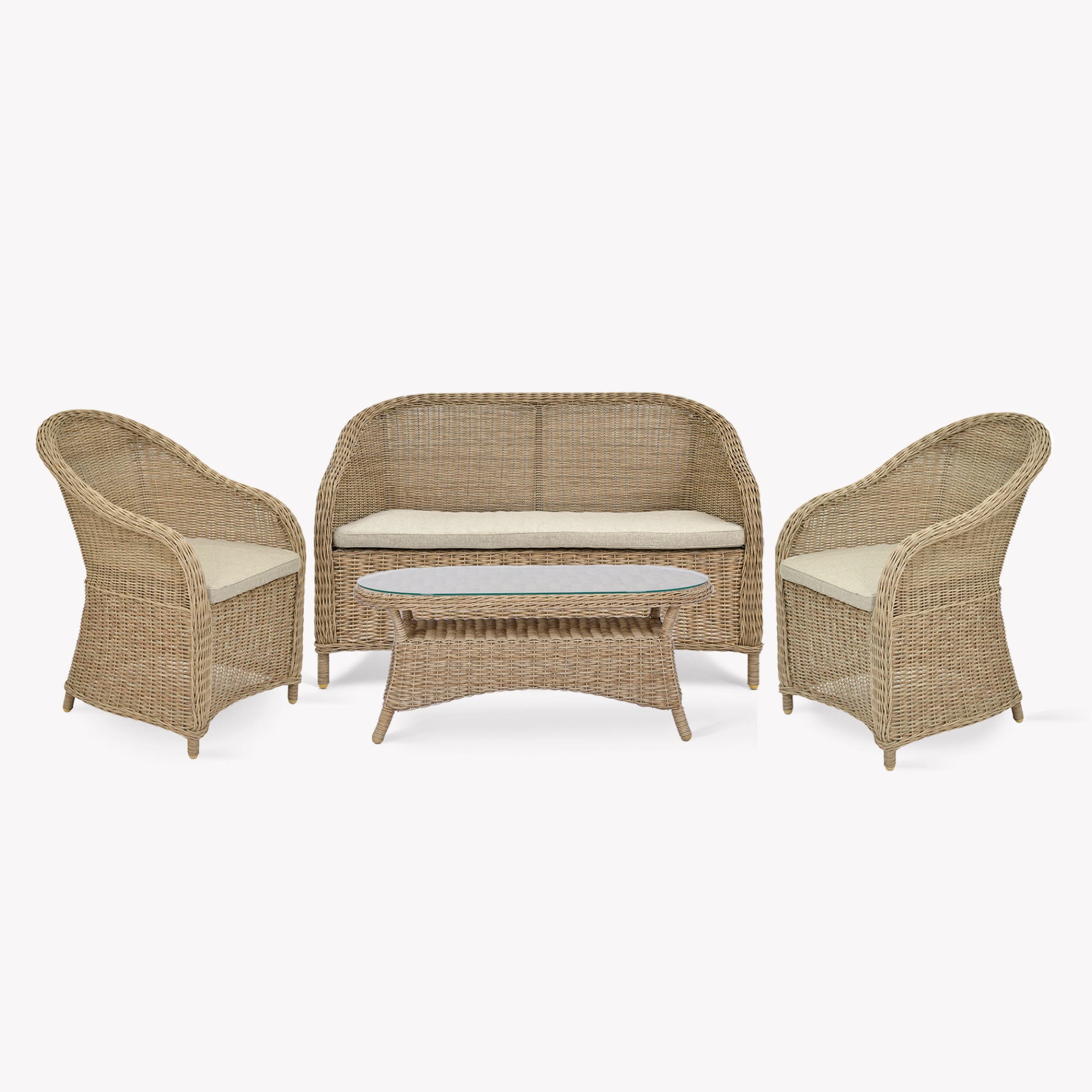 Brayford Outdoor Sofa Set – Natural PE Rattan